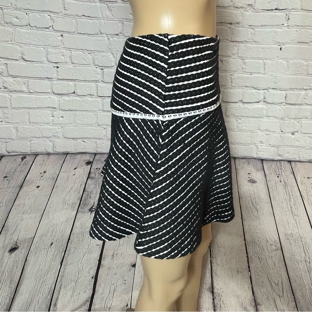 Free People New Free People Bento Asymmetrical Black White Cotton Mini Size 28" / US 6 / IT 42 - 4 Thumbnail