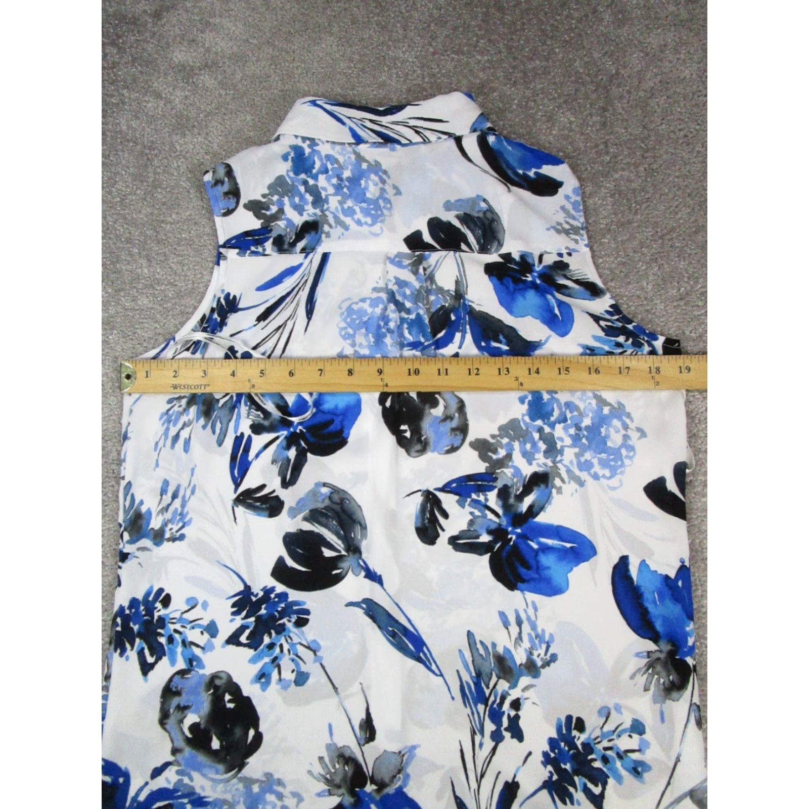 Karl Lagerfeld VINTAGE Karl Lagerfeld Shirt Womens Small White Blue Button Up Blouse Size S / US 4 / IT 40 - 5 Thumbnail