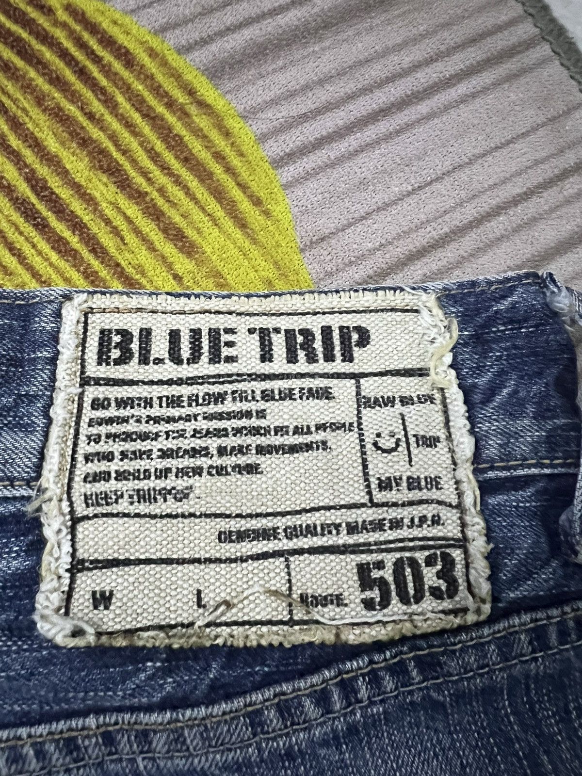 Edwin × If Six Was Nine × Le Grande Bleu (L.G.B.) 💥FLARE💥VINTAGE EDWIN 503 BLUE TRIP JEANS JAPAN Size US 31 - 20 Thumbnail
