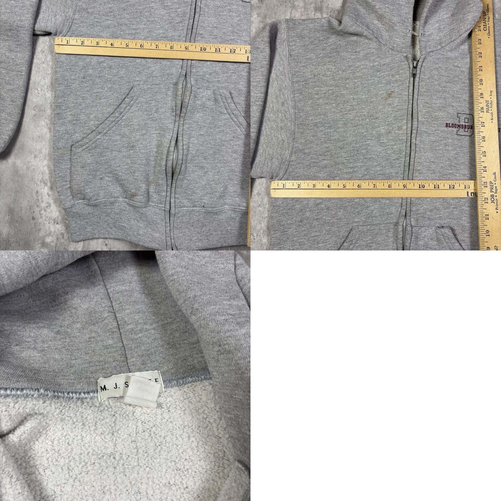 Vintage VINTAGE 90s Bloomsburg University Full Zip Hoodie Mens M Gray Graphic Print Logo Pocket Hooded University College 90s Mens Size US M / EU 48-50 / 2 - 8 Thumbnail