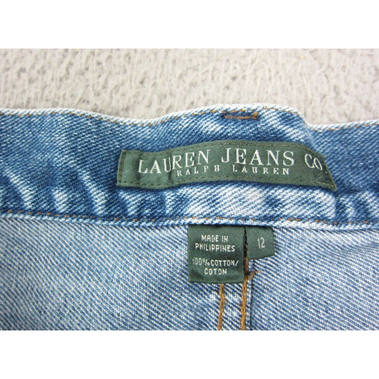 Denime VINTAGE Lauren Jeans Co. Jeans Womens 12 Blue Denim Cropped Capri 90s City Size 34" / US 12 / IT 48 - 3 Thumbnail