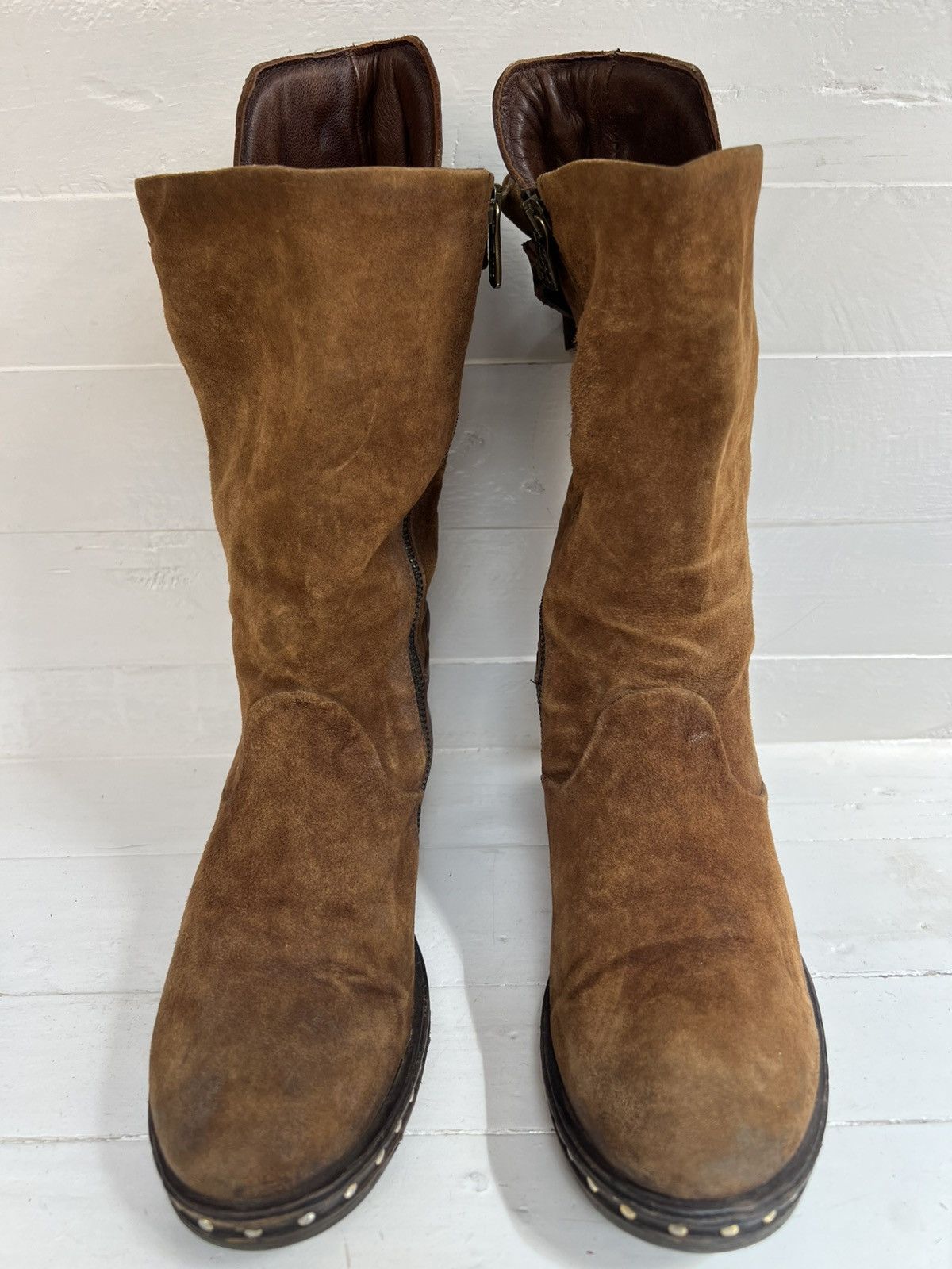 A.S.98 A.S.98 Leather Suede Boho Biker Boot Size US 9 / IT 39 - 2 Thumbnail