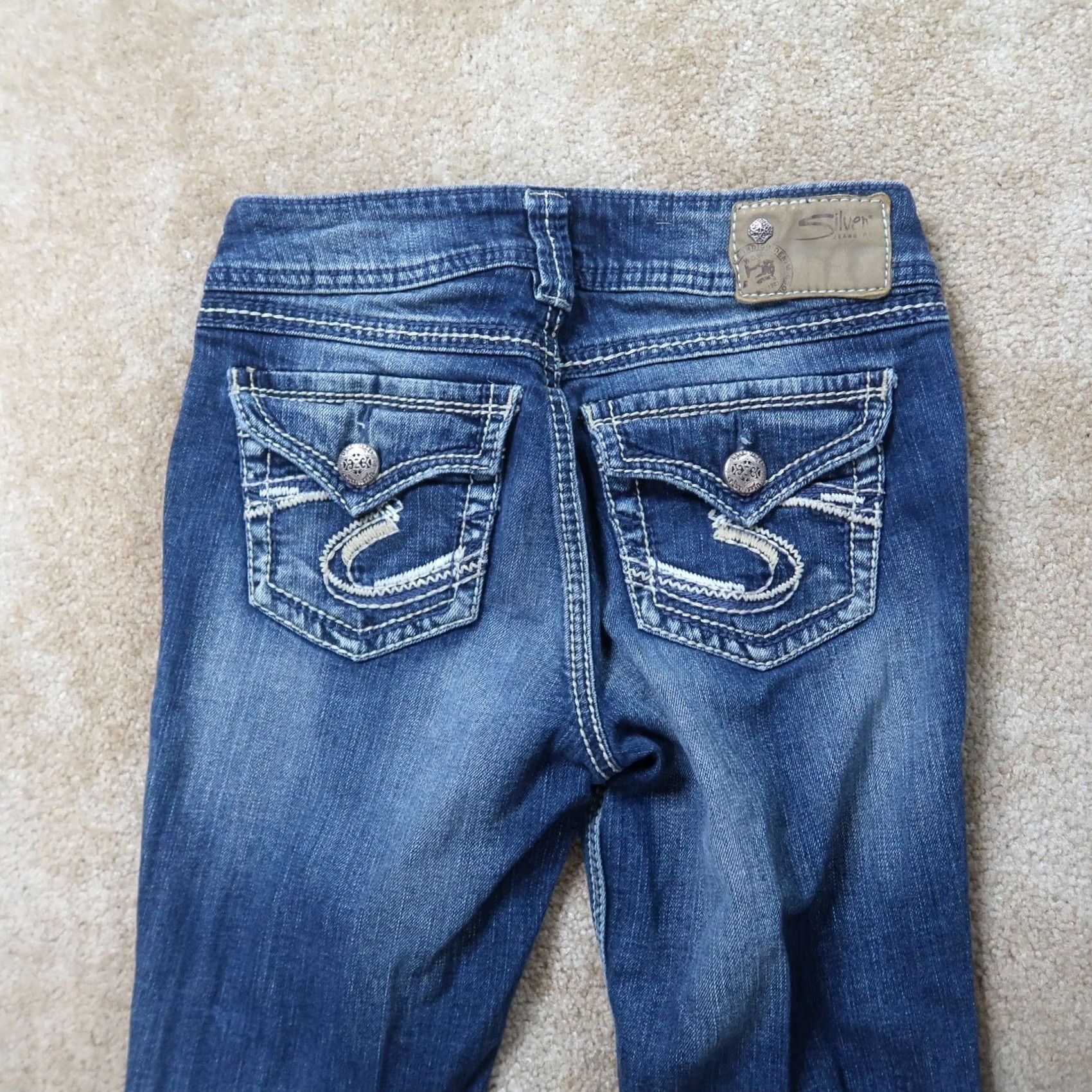Silver Jeans Co. Silver Jeans Suki Bootcut Jeans Women's 25x32 Blue Denim Stretch Regular 5-Pocket Pants Size 42" / US 20 - 6 Thumbnail