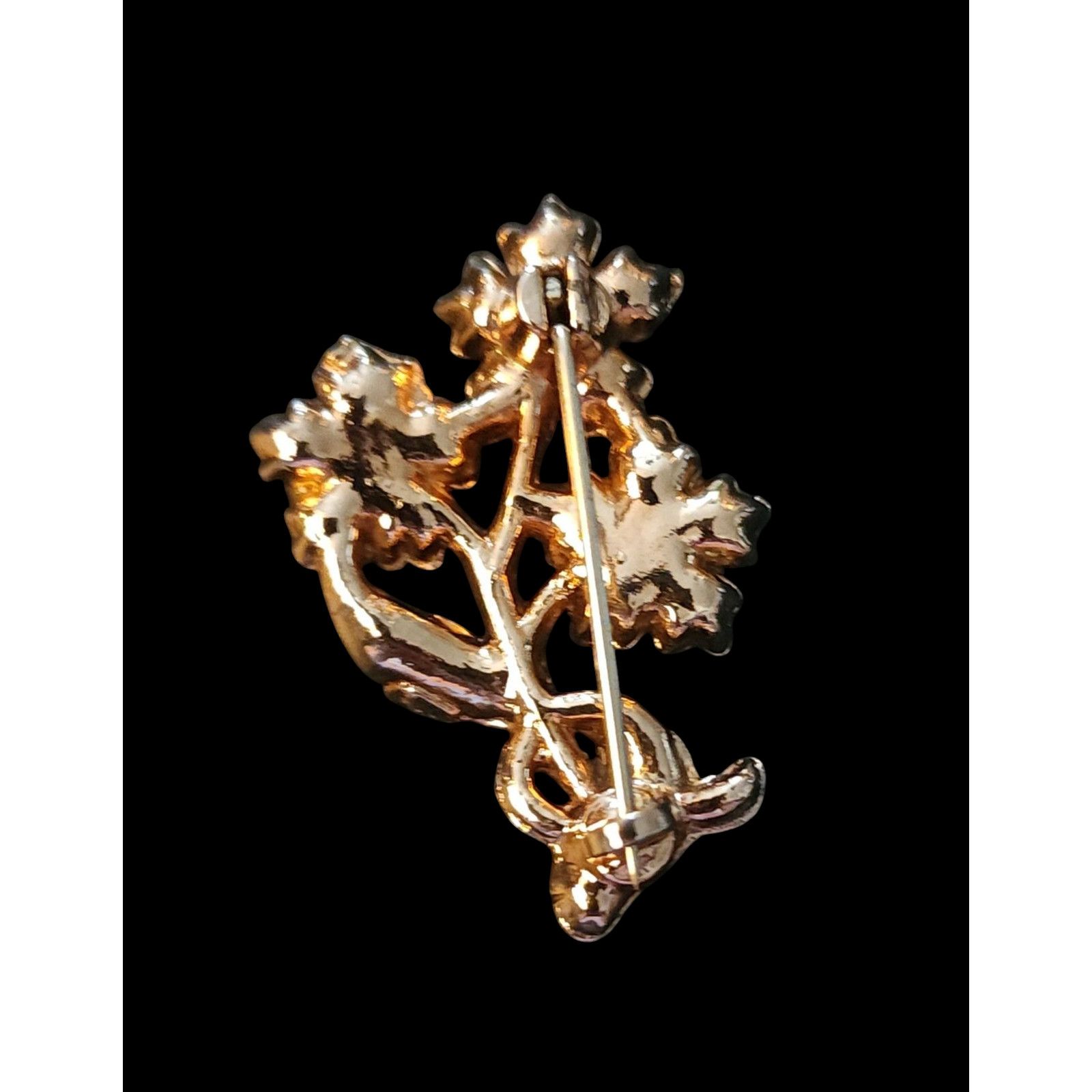 Other Vintage goldtone floral birthstone rhinestones brooch Size ONE SIZE - 2 Thumbnail