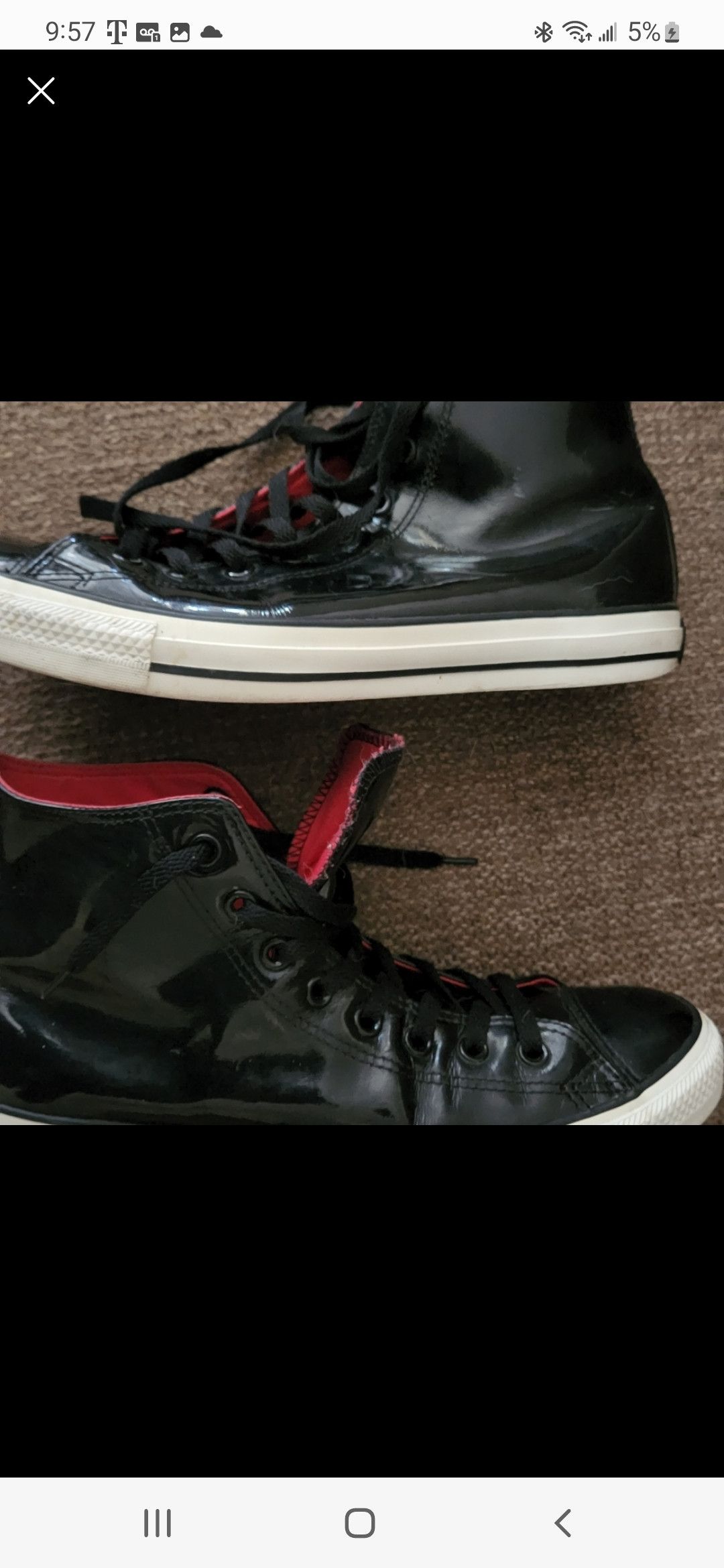 Converse × Vintage Patent Leather y2k Size 10 Great Condition HiTop Size US 10 / EU 43 - 2 Thumbnail