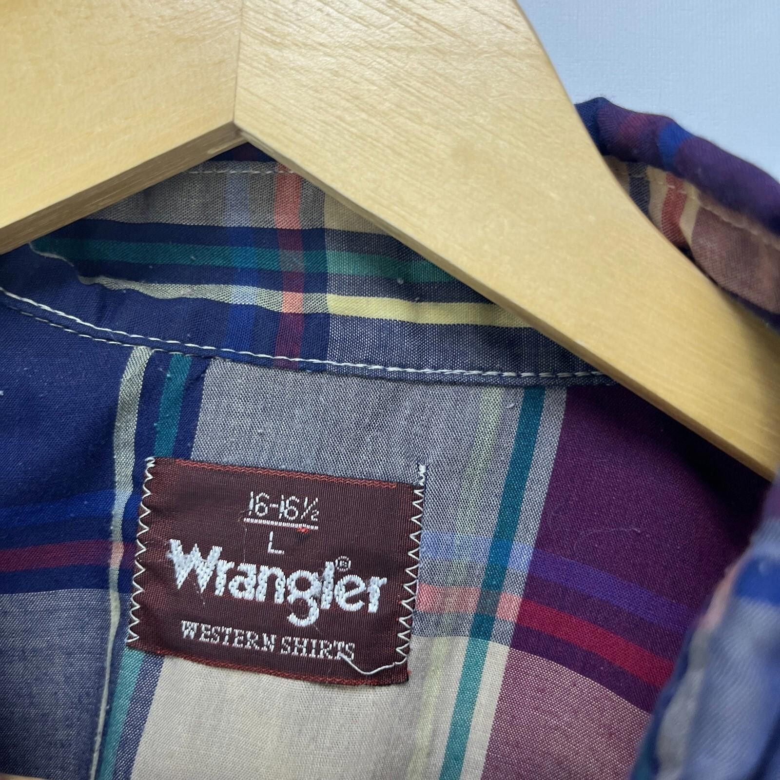 Wrangler Vintage 90s Wrangler Snap Button Long Sleeve Shirt Large Size US L / EU 52-54 / 3 - 6 Thumbnail