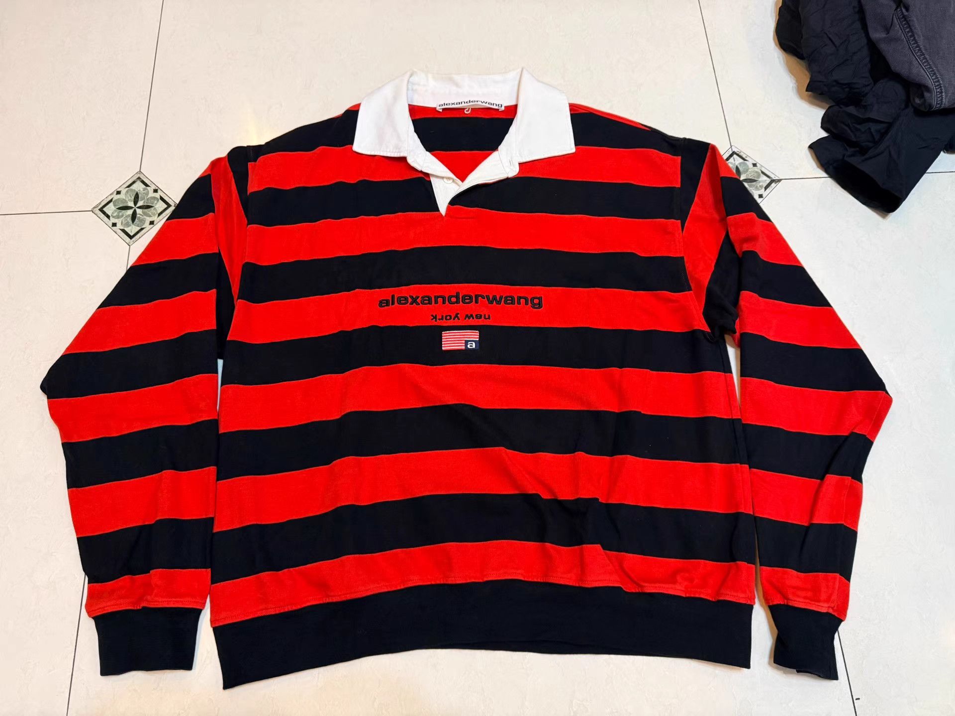 Alexander Wang Alexander Wang Striped Polo Sweatshirt K3 Size US M / EU 48-50 / 2 - 1 Thumbnail