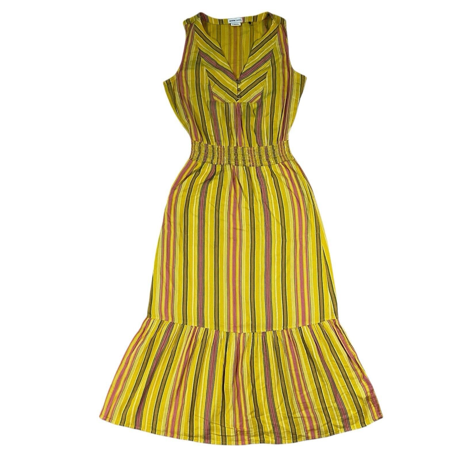 Prana Prana Maxi Dress California Dreaming Flounce Yellow Size Sm Size S / US 4 / IT 40 - 1 Thumbnail