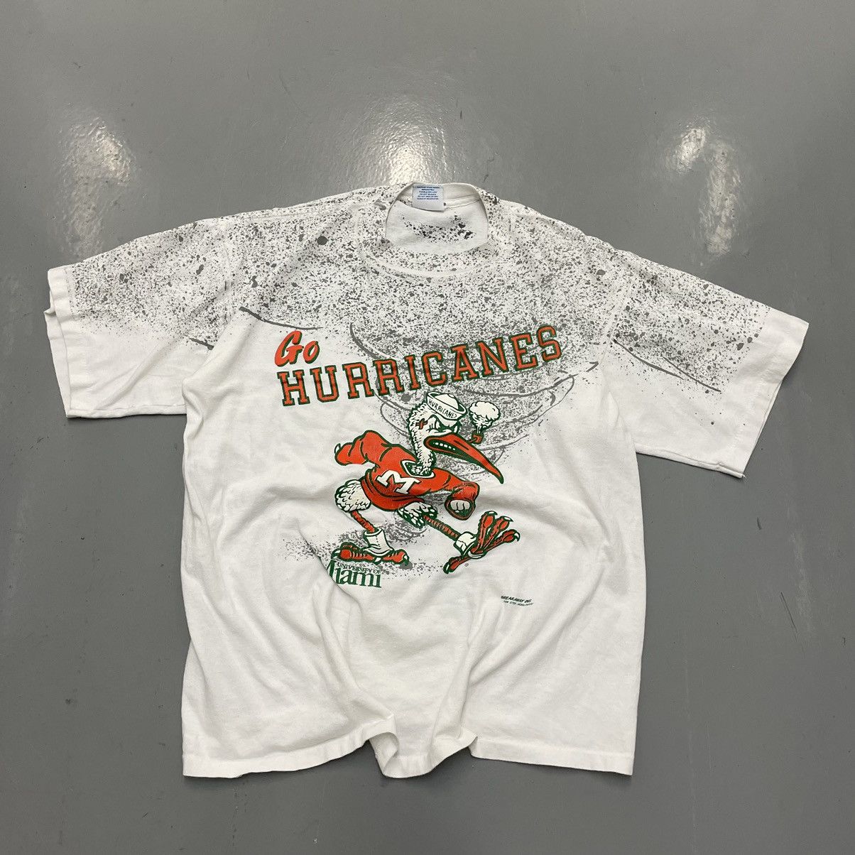 image of Crazy Vintage Miami Hurricanes Aop Magic Johnson Style Shirt in White, Men's (Size XL)