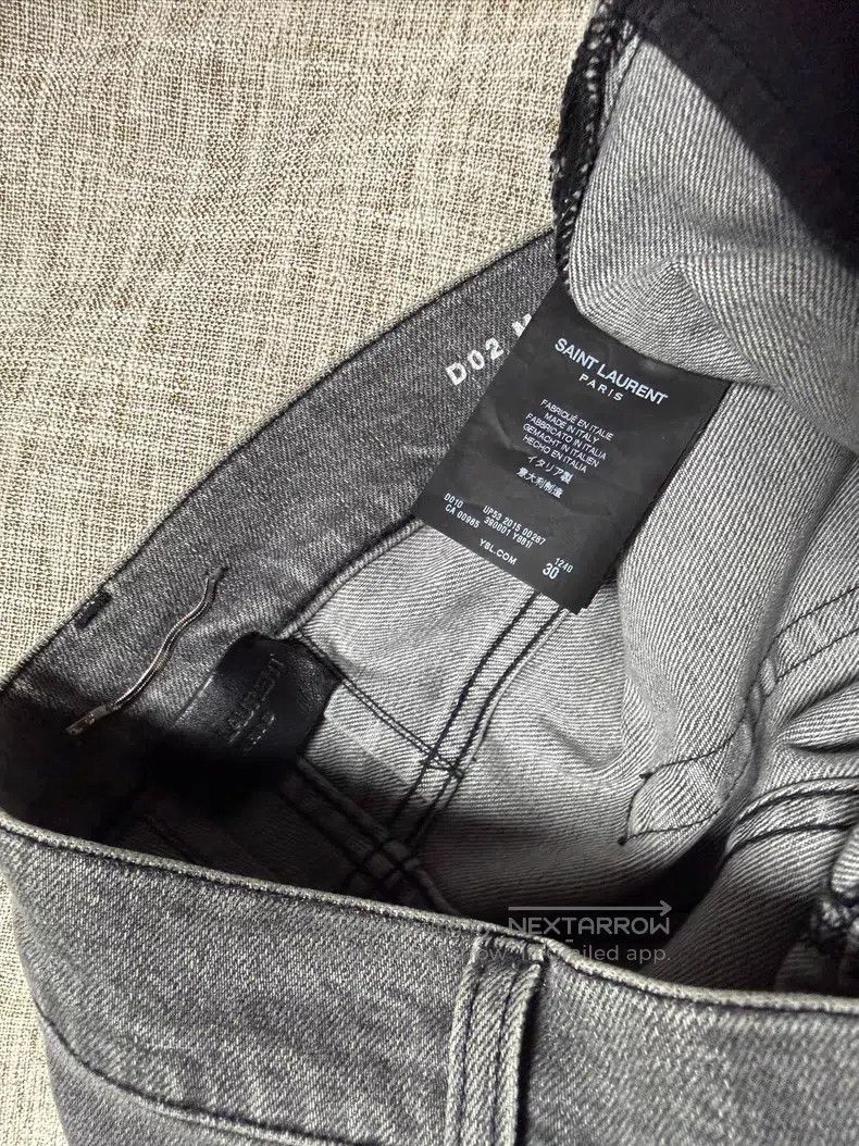 Saint Laurent Paris Saint Laurent Paris Grey Washed Distressed Jeans Size US 30 / EU 46 - 3 Thumbnail