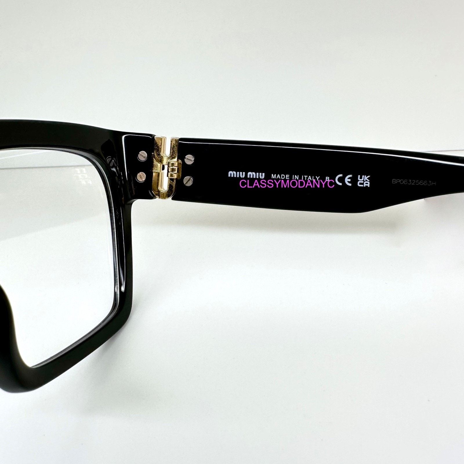 Miu Miu MIU MIU Womens Eyeglasses Black Square Full Rim frames Size ONE SIZE - 5 Thumbnail