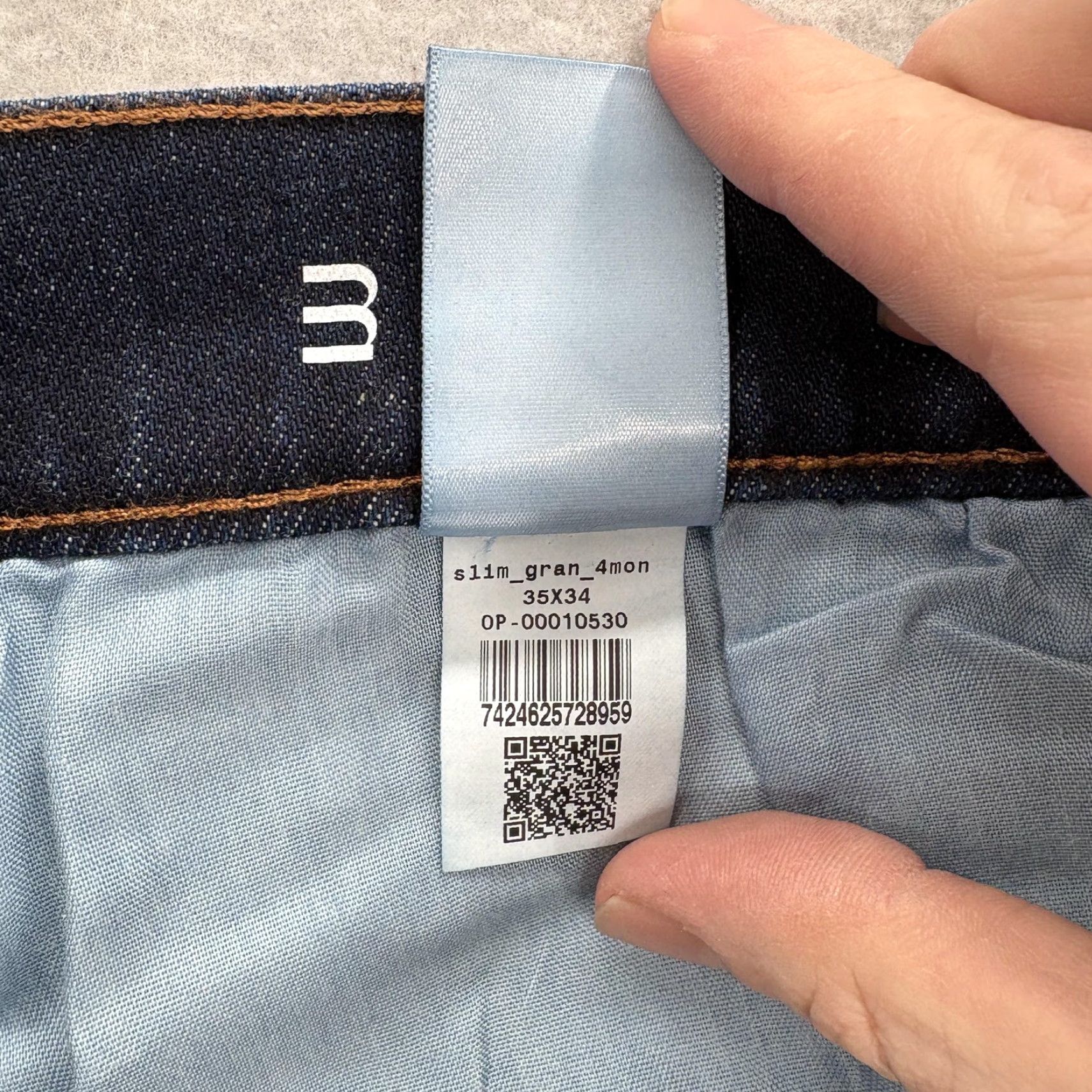 Mott & Bow Mott & Bow Jeans Slim Mens 35x34 Blue Dark Wash Denim Pants Slim Stretch Cotton Blend Pockets Zip 35 Inseam Straight Size US 35 - 6 Thumbnail