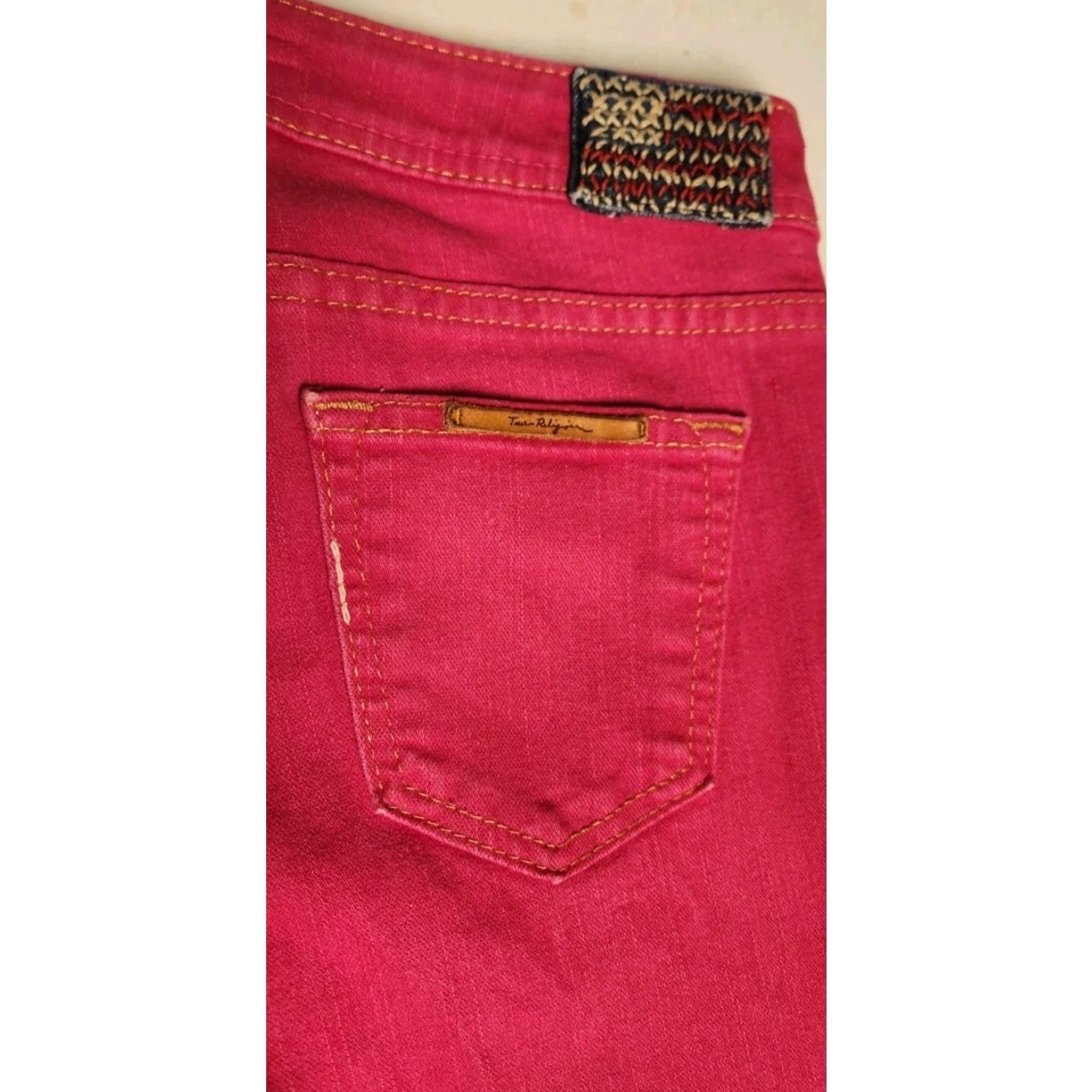 True Religion TRUE RELIGION Jeans Women’s 27 Pink Straight USA MADE Pants Slim Fit 28x30 Vintage 5-Pocket Denim Size 27" / US 4 / IT 40 - 6 Thumbnail