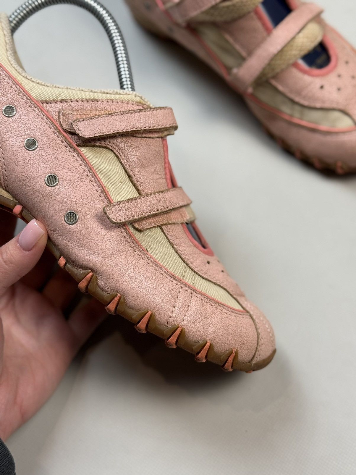 Diesel Vintage Y2K Leather Pink Straps Low Top Sneakers Ballets Size US 7 / IT 37 - 9 Thumbnail