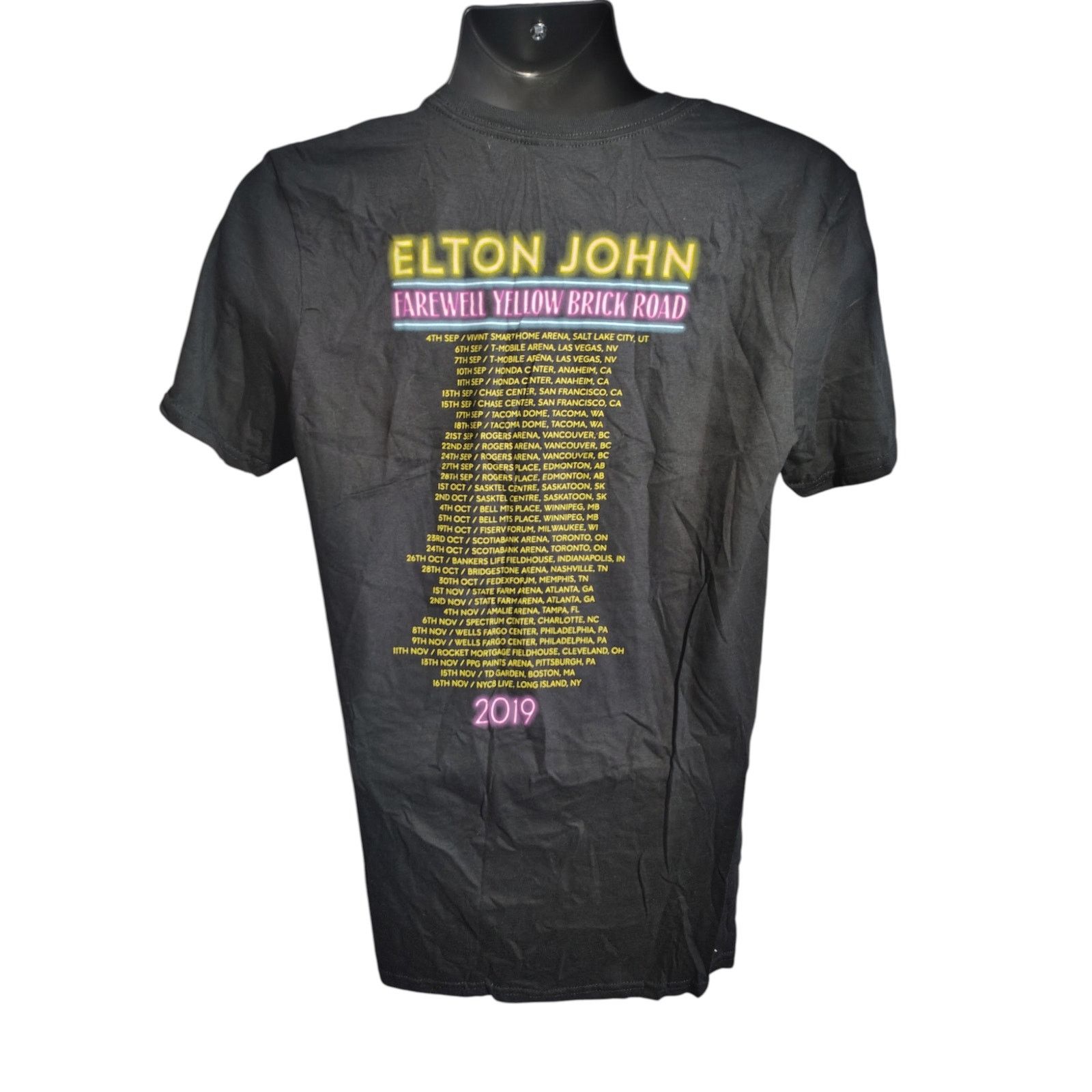 The Unbranded Brand Elton John Farewell Yellow Brick Rd 2019 Tour TShirt Black M Size US M / EU 48-50 / 2 - 3 Thumbnail