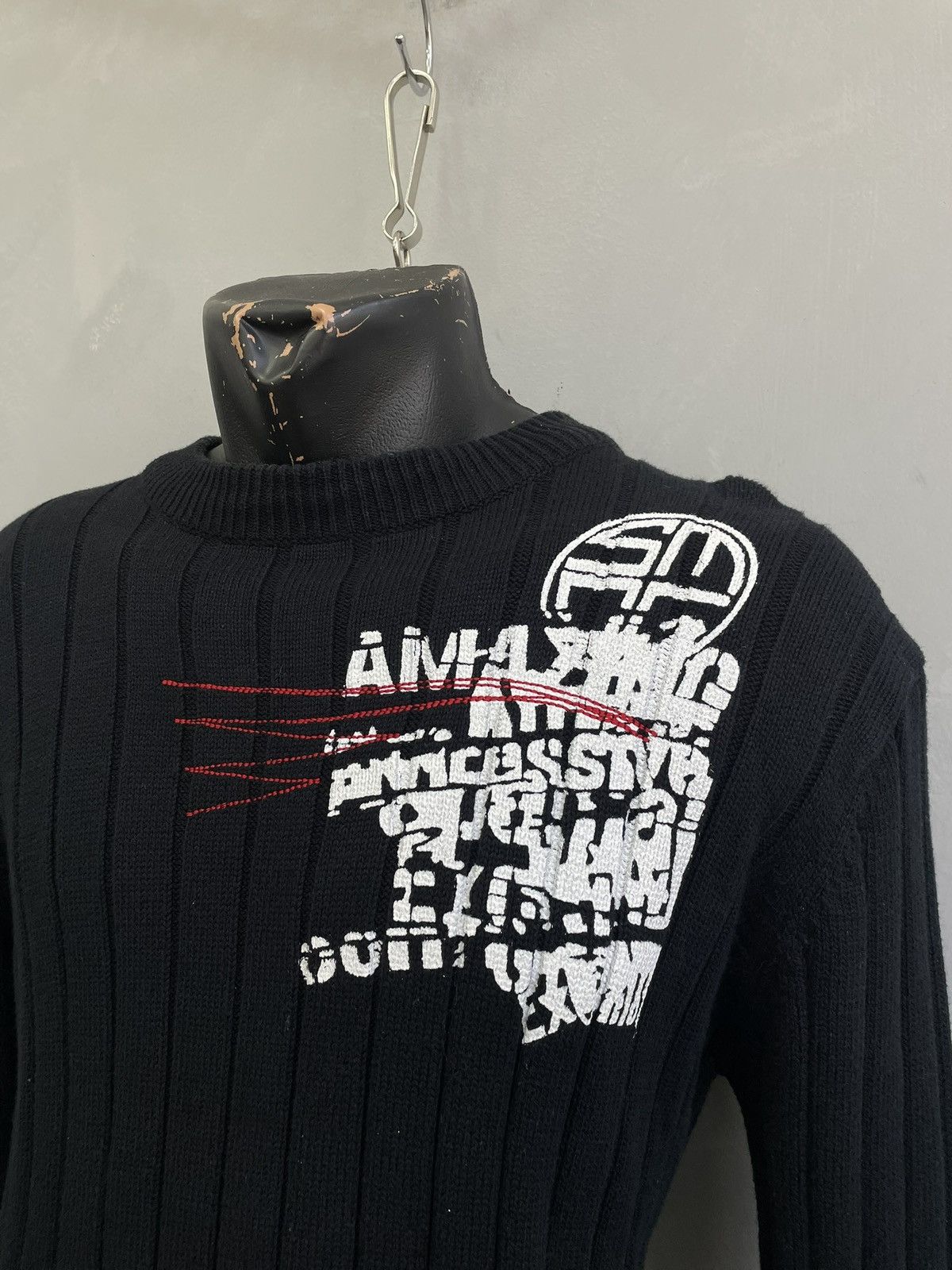 Hysteric Glamour Diesel style ribbed knit sweater rare y2k hype graffiti Size US S / EU 44-46 / 1 - 3 Thumbnail