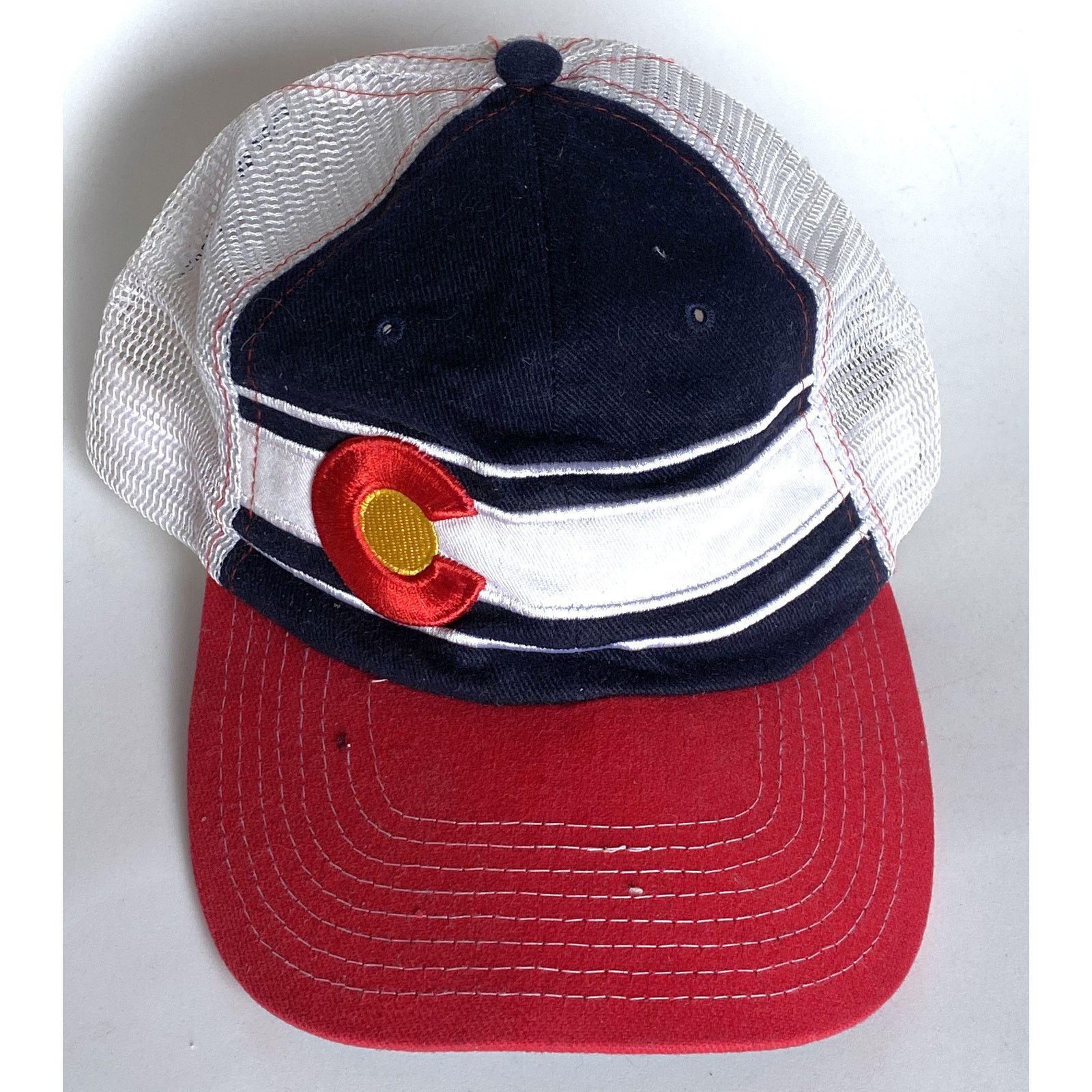 Colorado Trading Co. (2) COLORADO Flag TRUCKER hat DEDICATE white blue Caps SET Size ONE SIZE - 8 Thumbnail