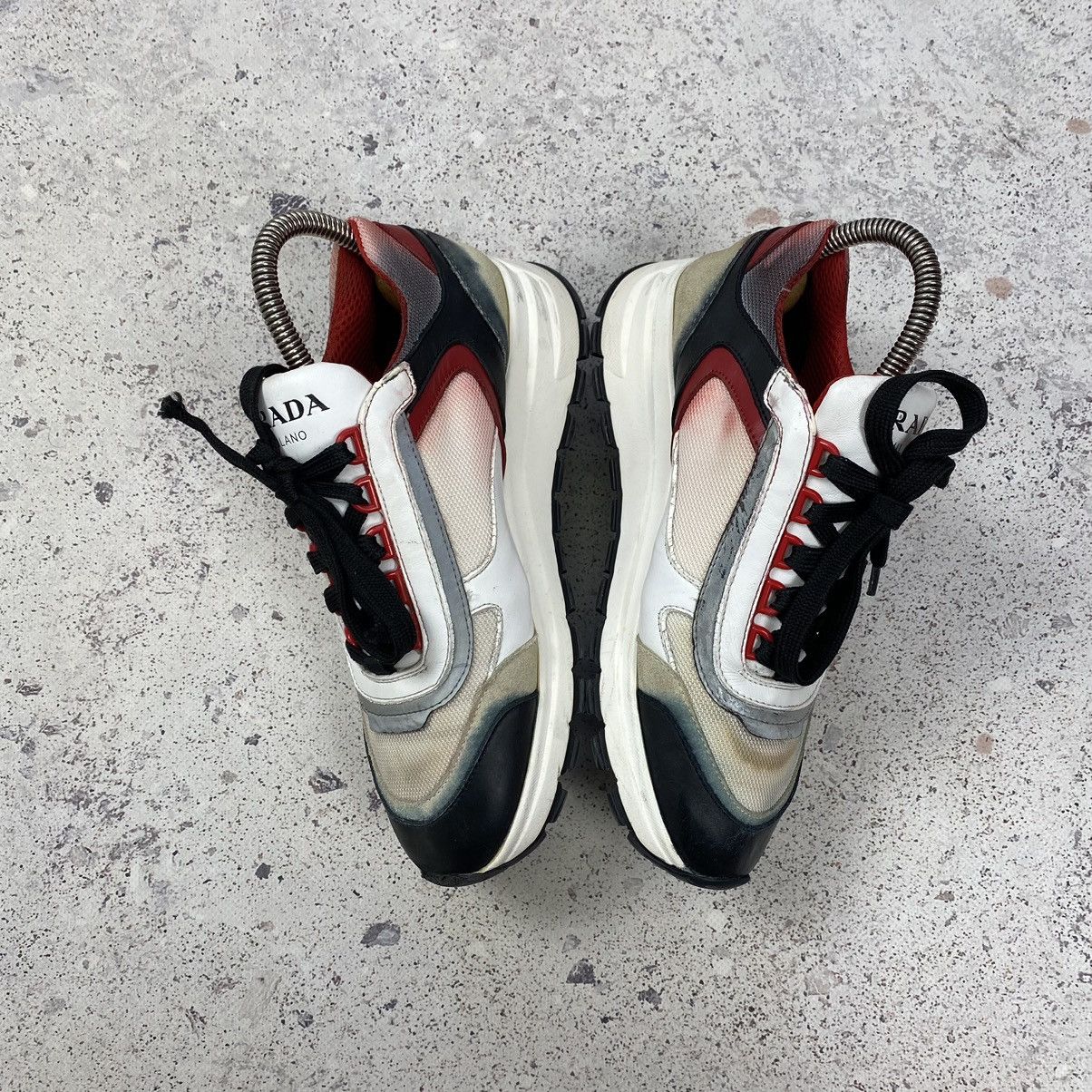Authentic Prada Prax 01 White Leather Shoes 1E887L Sneakers