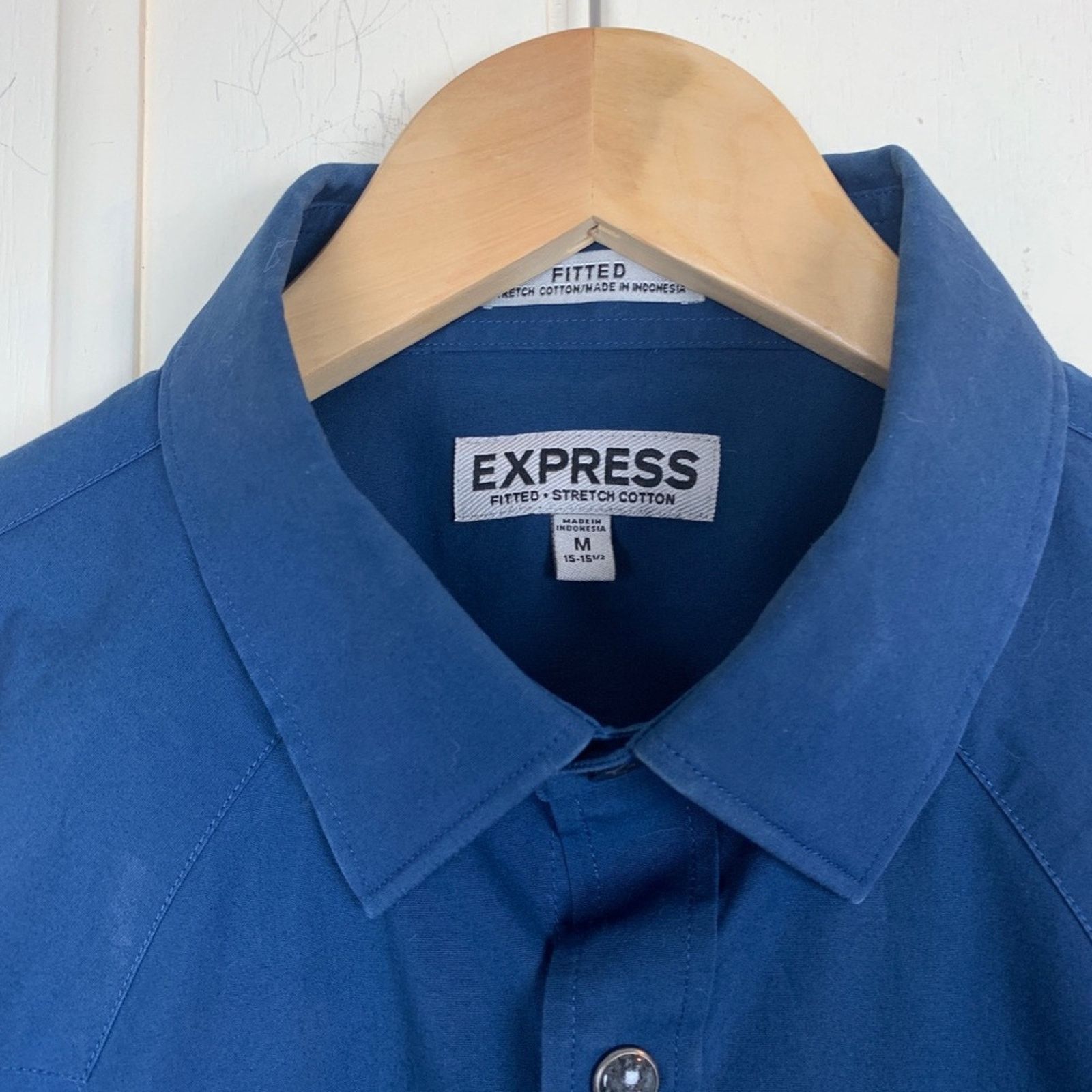 Express Express Cobalt Blue Snap Button Shirt Men’s Size Medium Size US M / EU 48-50 / 2 - 3 Thumbnail