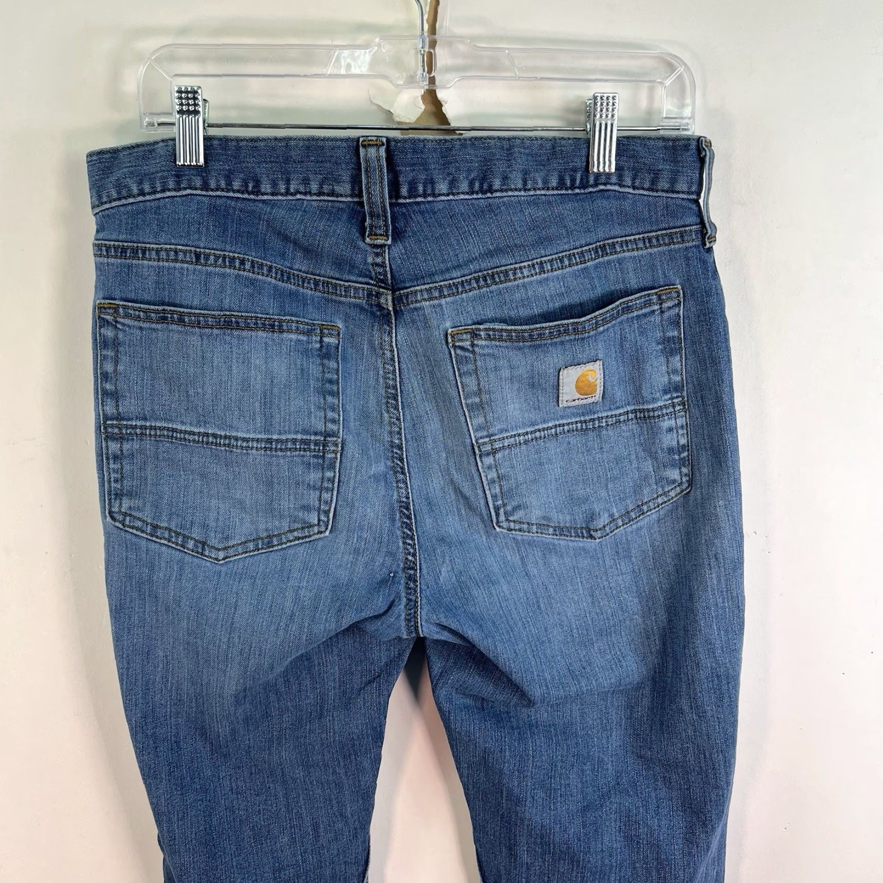 Carhartt VINTAGE Carhartt Jeans Relaxed Fit Denim 5-Pocket Men 31 Regular Blue Distressed 90s BD2804 Mens Size US 31 - 6 Thumbnail