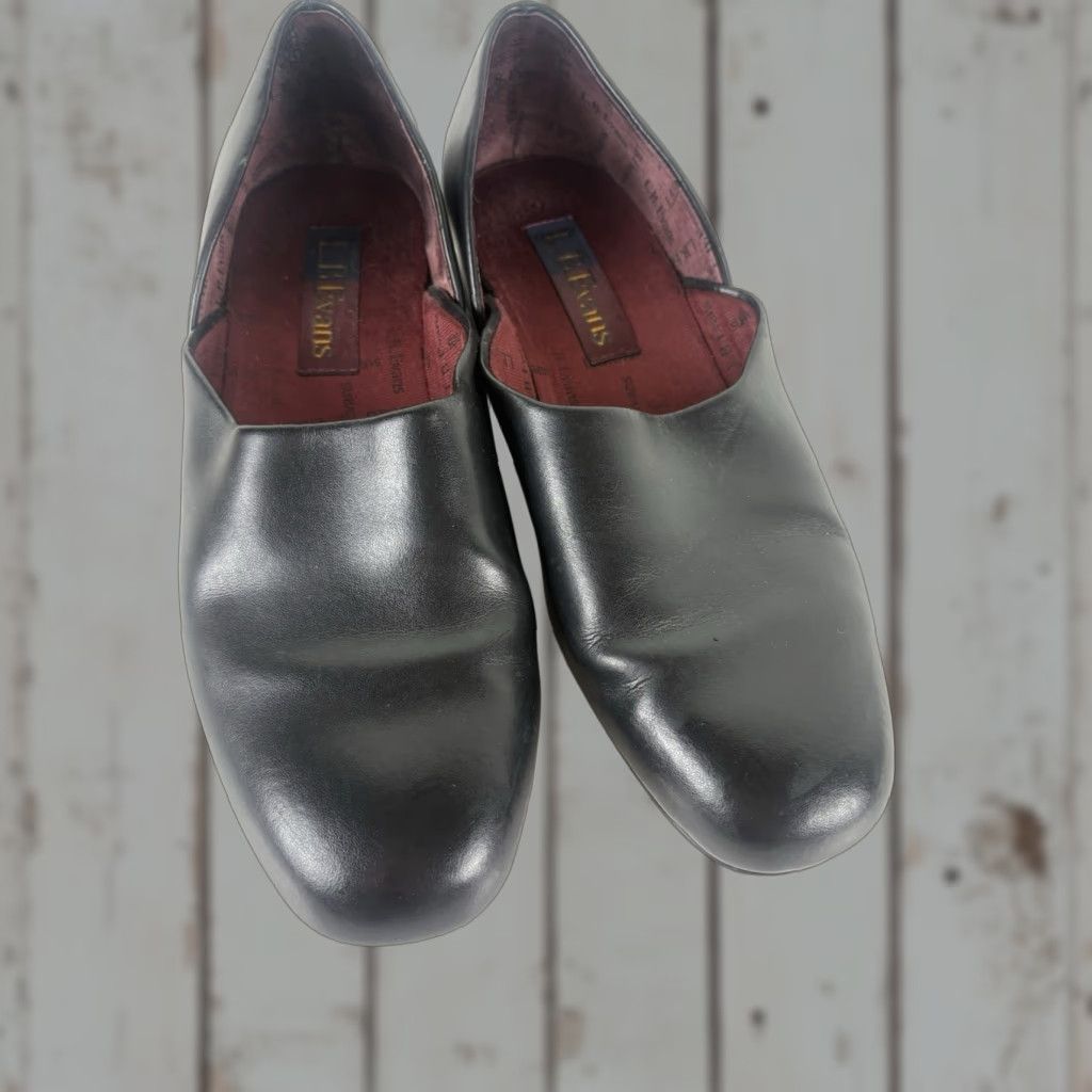 Vintage LB Evans Black Leather Slip On 1in Loafers Womens Size 9.5M Size US 9.5 / IT 39.5 - 1 Thumbnail