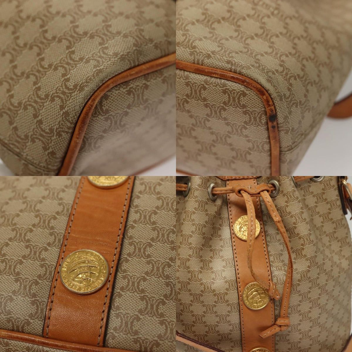 Celine CELINE Macadam Canvas Shoulder Bag Pvc Beige Gold Size ONE SIZE - 11 Thumbnail