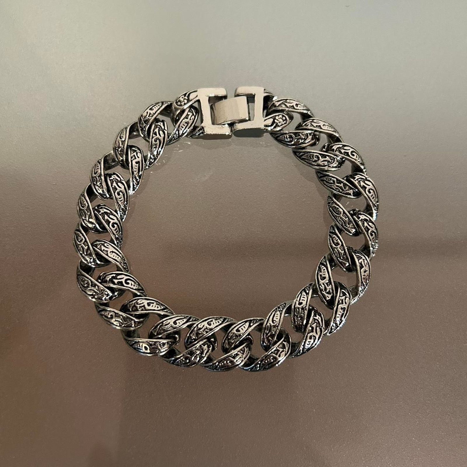 Japanese Brand × Vintage Ga3b - Y2K Engraved Cuban Bracelet Size ONE SIZE - 6 Thumbnail