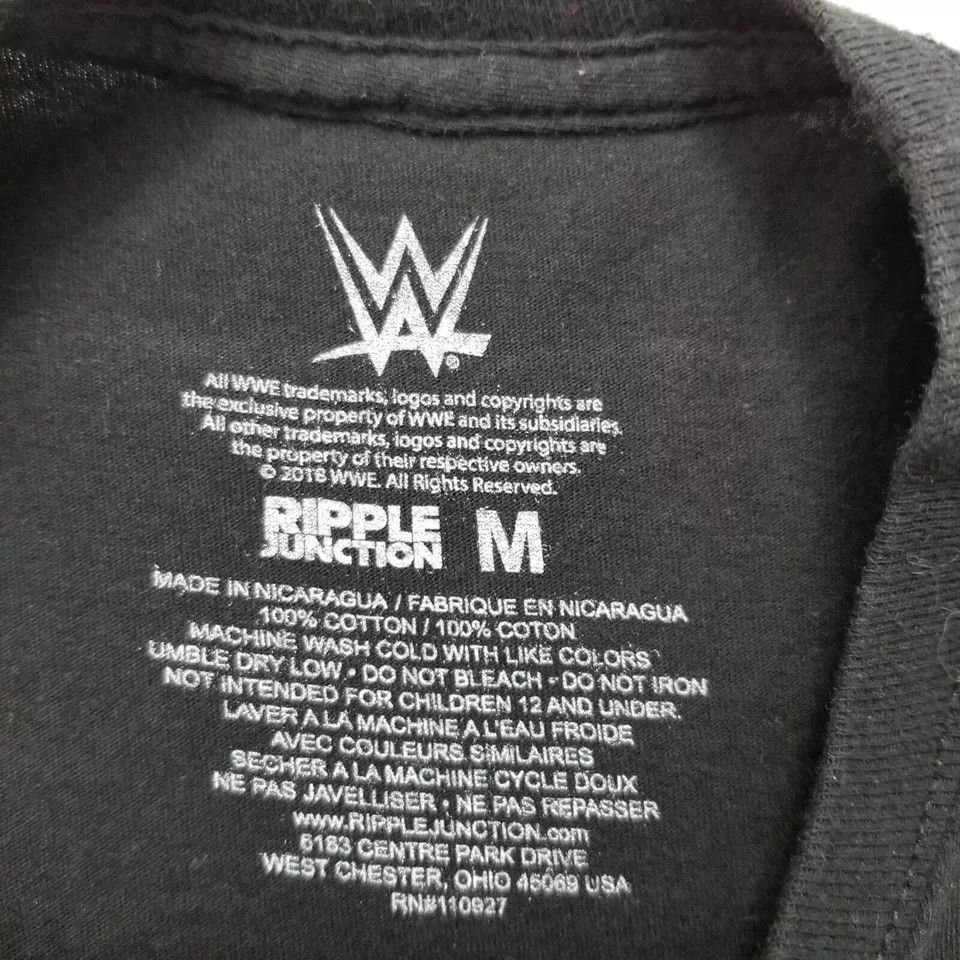 WWE WWE Shirt Mens Medium Black Short Sleeve Logo Size US M / EU 48-50 / 2 - 4 Thumbnail