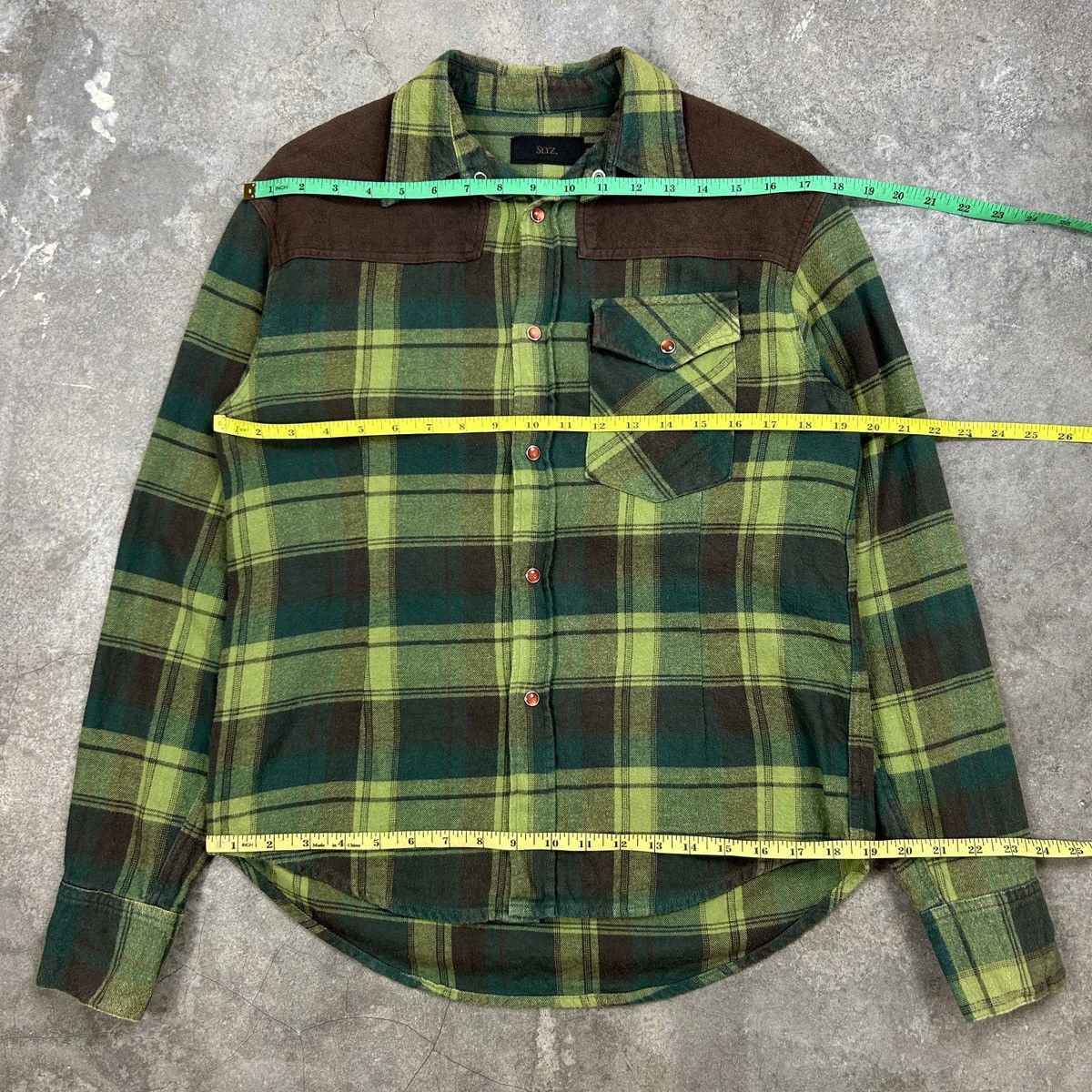 Japanese Brand Slyz. Japan - Western Shirt Green Size US M / EU 48-50 / 2 - 5 Thumbnail