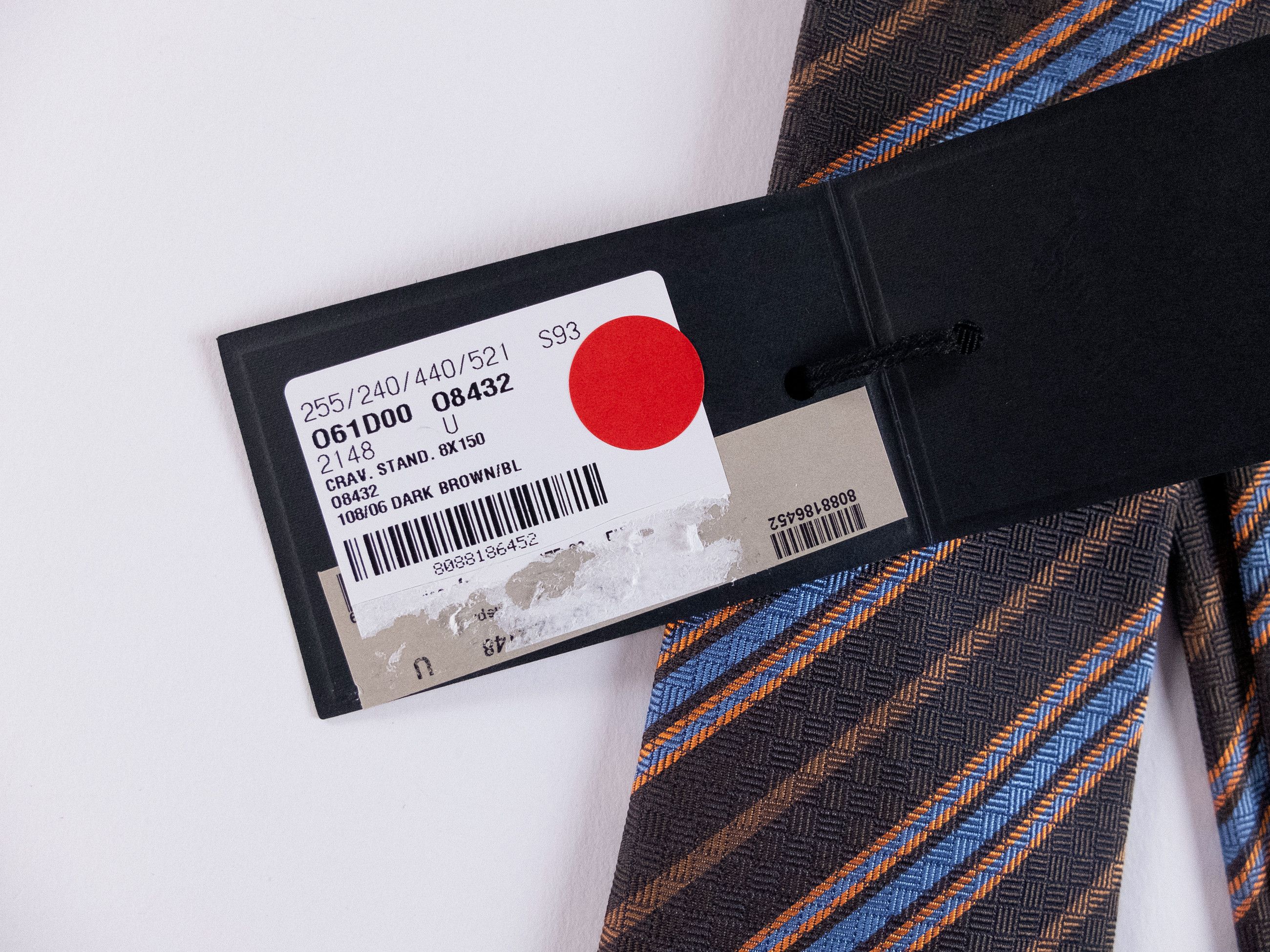 Brioni BRIONI hand made brown striped silk tie authentic Size ONE SIZE - 2 Thumbnail