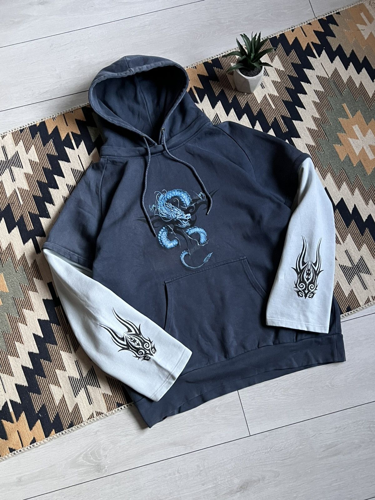 Vintage Vintage JNCO Style Y2k Spiral Dragon Horror Piece Hoodie Size US L / EU 52-54 / 3 - 7 Thumbnail