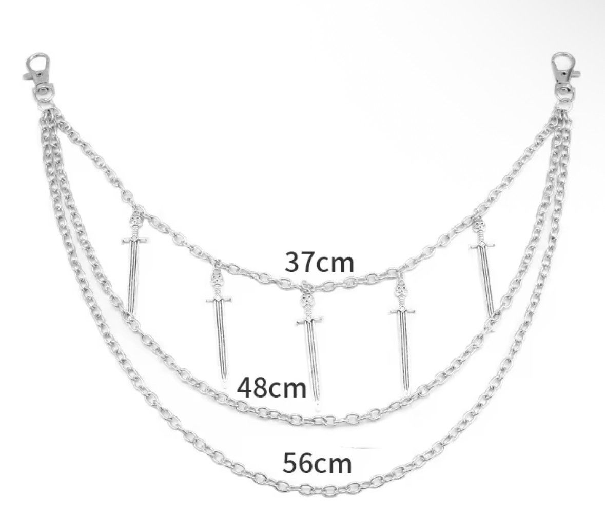 Other Punk Metal Pants Chain Wallet Belt Chain Long Sword Pendant Size ONE SIZE - 5 Thumbnail