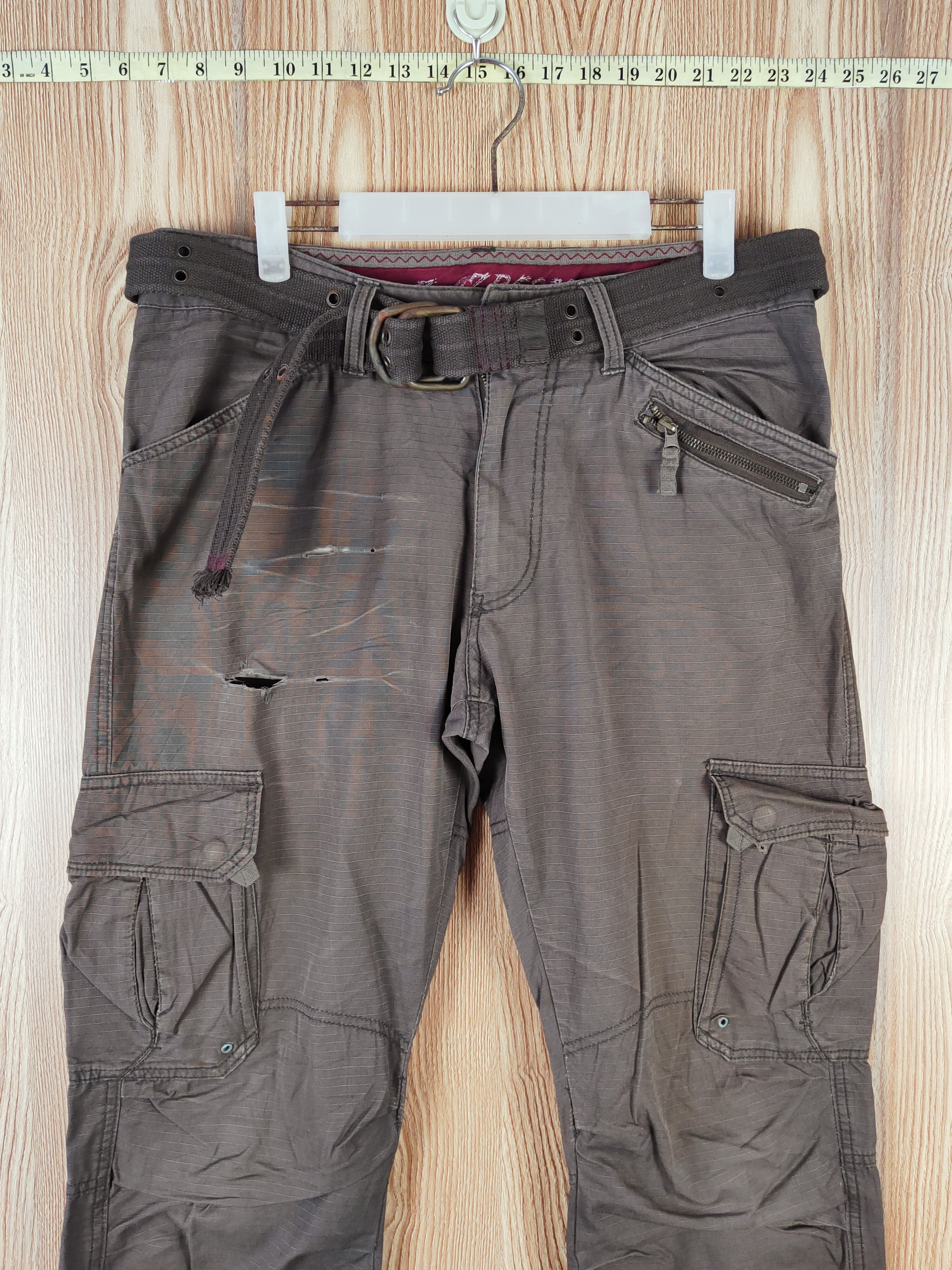 Japanese Brand Z-07B52X Dark Brown Multipocket Tactical Cargo Pants #W198 Size US 34 / EU 50 - 2 Thumbnail