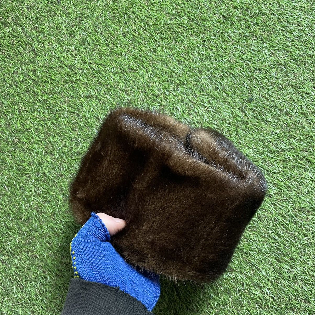 Vintage Vintage 90s Leather Fur Trapper Beanie Cold Weather Hat OS Size ONE SIZE - 5 Thumbnail