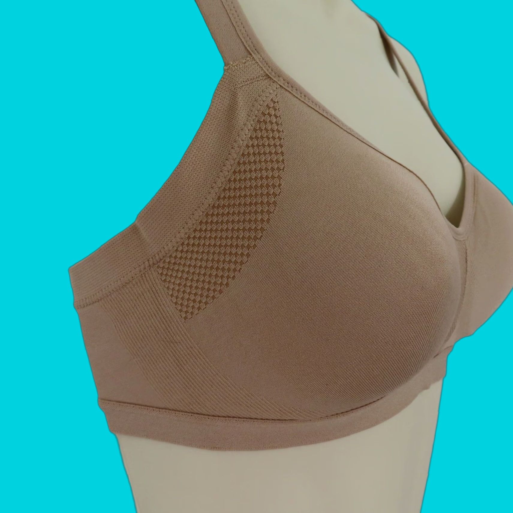 Vintage Warners Womens Bra Blissful Benefits Solid Beige Wireless Lined Padded S Beige Women’s Small T-Shirt Bra Size ONE SIZE - 1 Thumbnail
