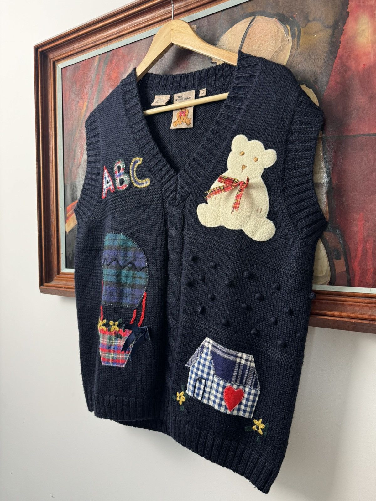 Vintage Vintage 90s The Teddy Bear Sweater Vest Knit Cute Rare Y2k Size US M / EU 48-50 / 2 - 2 Thumbnail