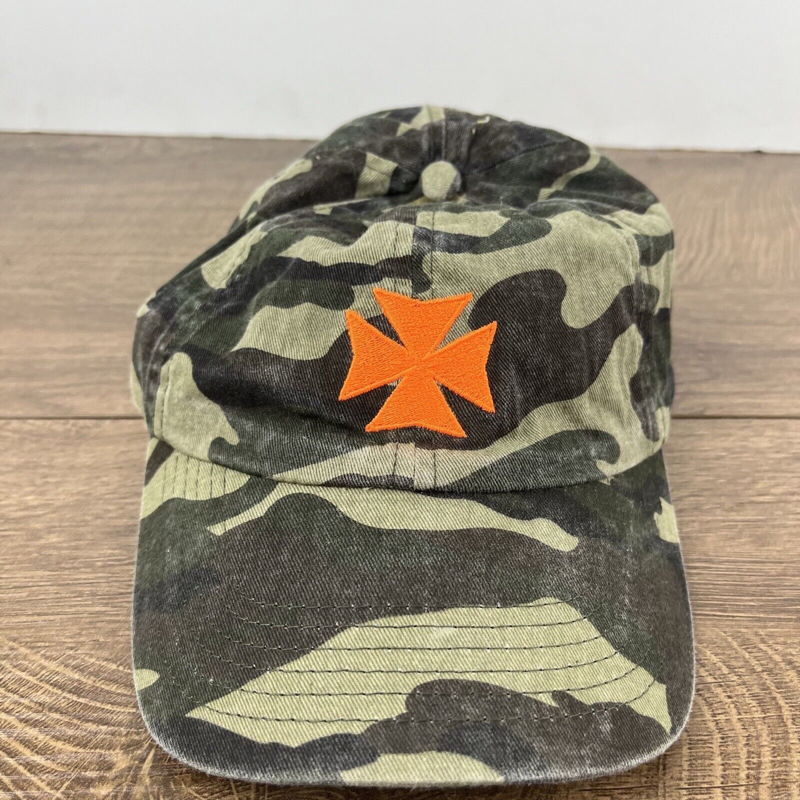 Other Cross Hat Motorcycle Biker Hat Camo Green Hat Adjustable Hat Size ONE SIZE - 7 Thumbnail