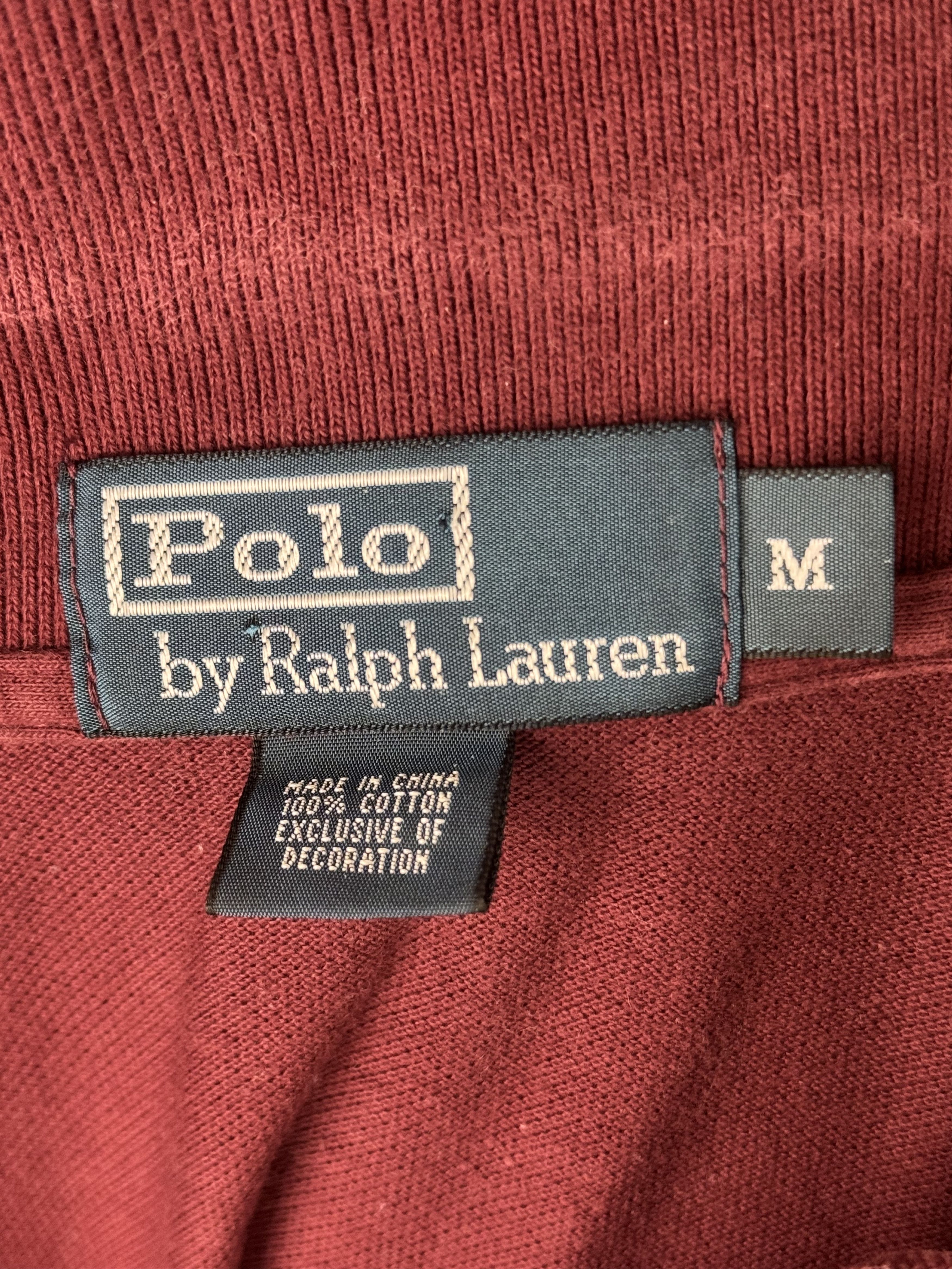 Polo Ralph Lauren VTG Polo Ralph Lauren Maroon Mesh Polo Shirt Navy Pony Logo Size US M / EU 48-50 / 2 - 5 Thumbnail