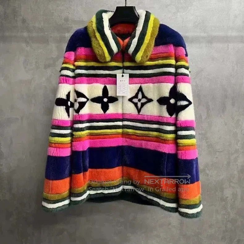 Louis Vuitton Louis Vuitton Multi-Stripe Logo Fur Jacket. Size US L / EU 52-54 / 3 - 1 Thumbnail