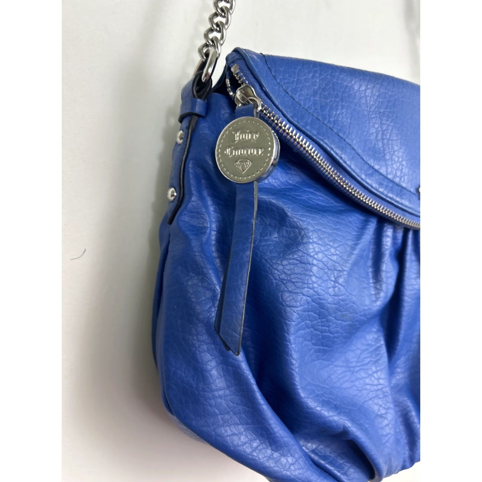 Juicy Couture Juicy Couture Crossbody Handbag Royal Blue Metallic Accents Large Leather Faux Leather Gold Crossbody Strap Women Size ONE SIZE - 3 Thumbnail