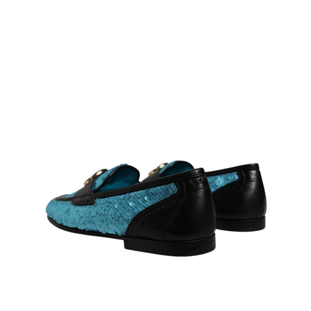Dolce & Gabbana Dolce & Gabbana Blue Sequined Loafers Formal Dress Shoes Size US 6 / EU 39 - 4 Thumbnail