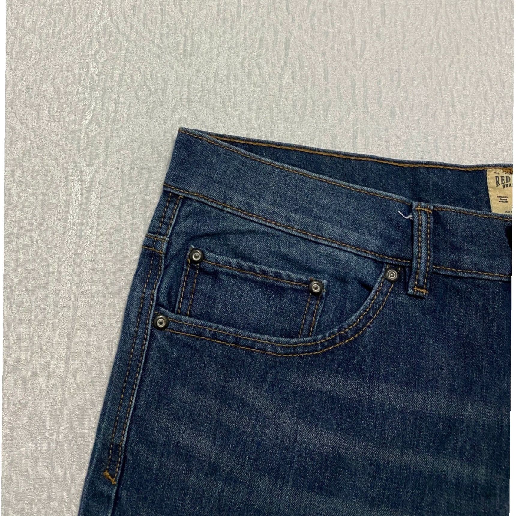 Vintage VINTAGE Red Head Jeans Men 34x30 Blue Straight Whiskers 614RHF21 Size US 34 / EU 50 - 2 Thumbnail