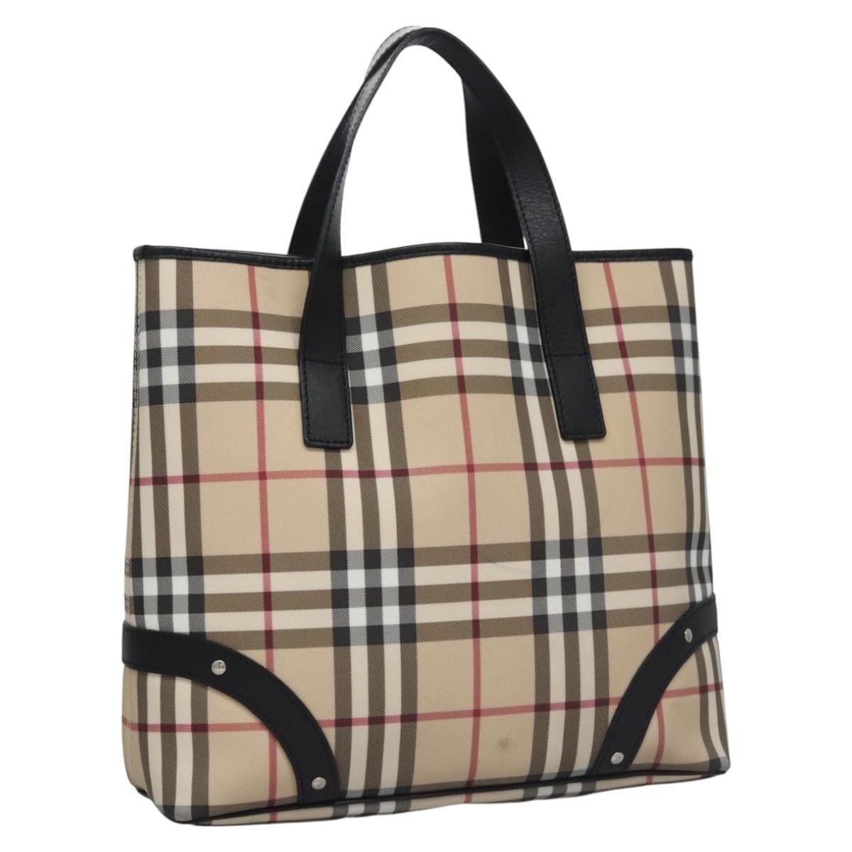 Burberry Burberry Vintage Open Tote Coated Canvas with Studded Leather Size ONE SIZE - 1 Thumbnail