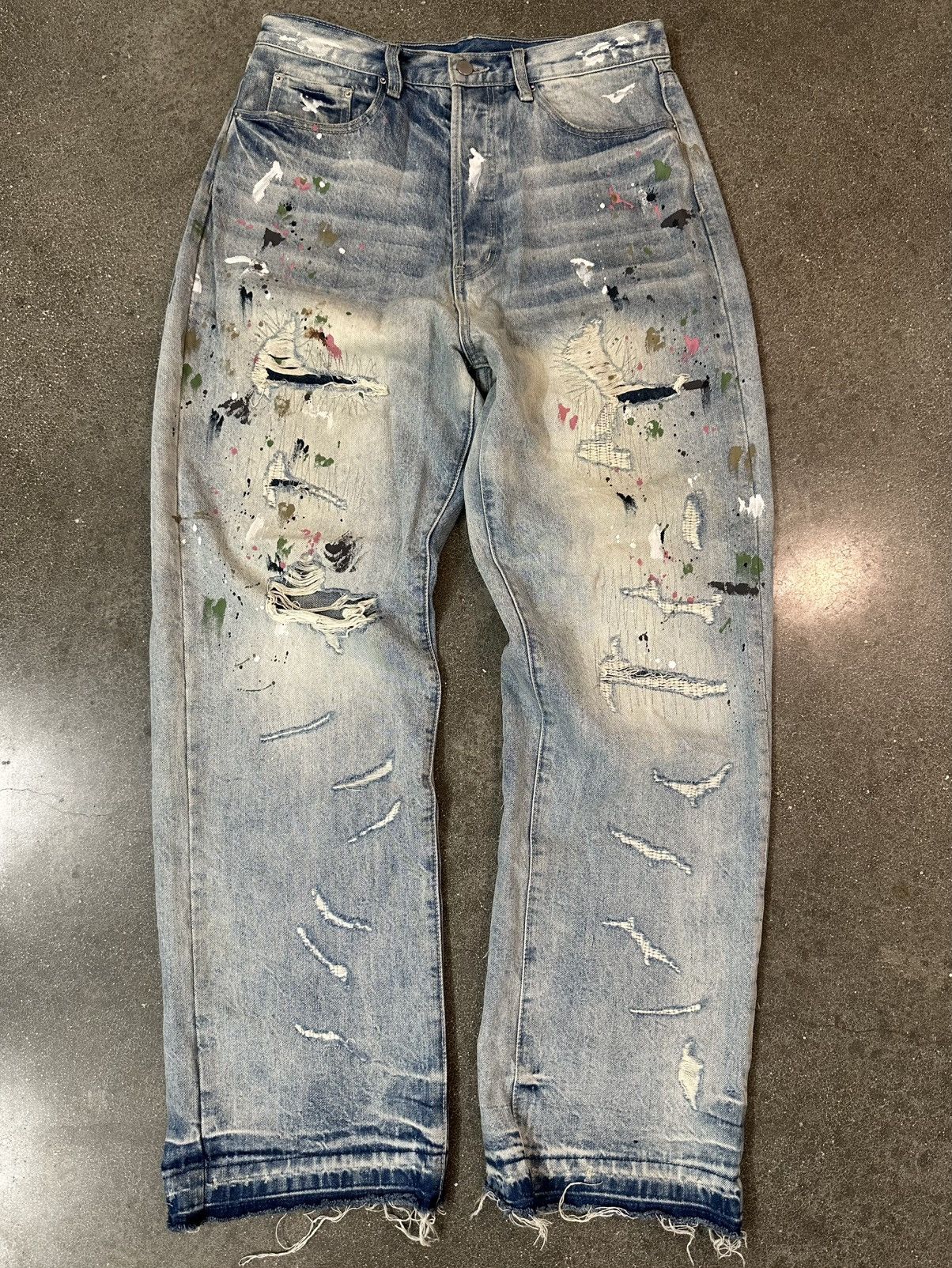 MNML MNML Ultra Baggy Paint Denim Size US 31 - 1 Thumbnail