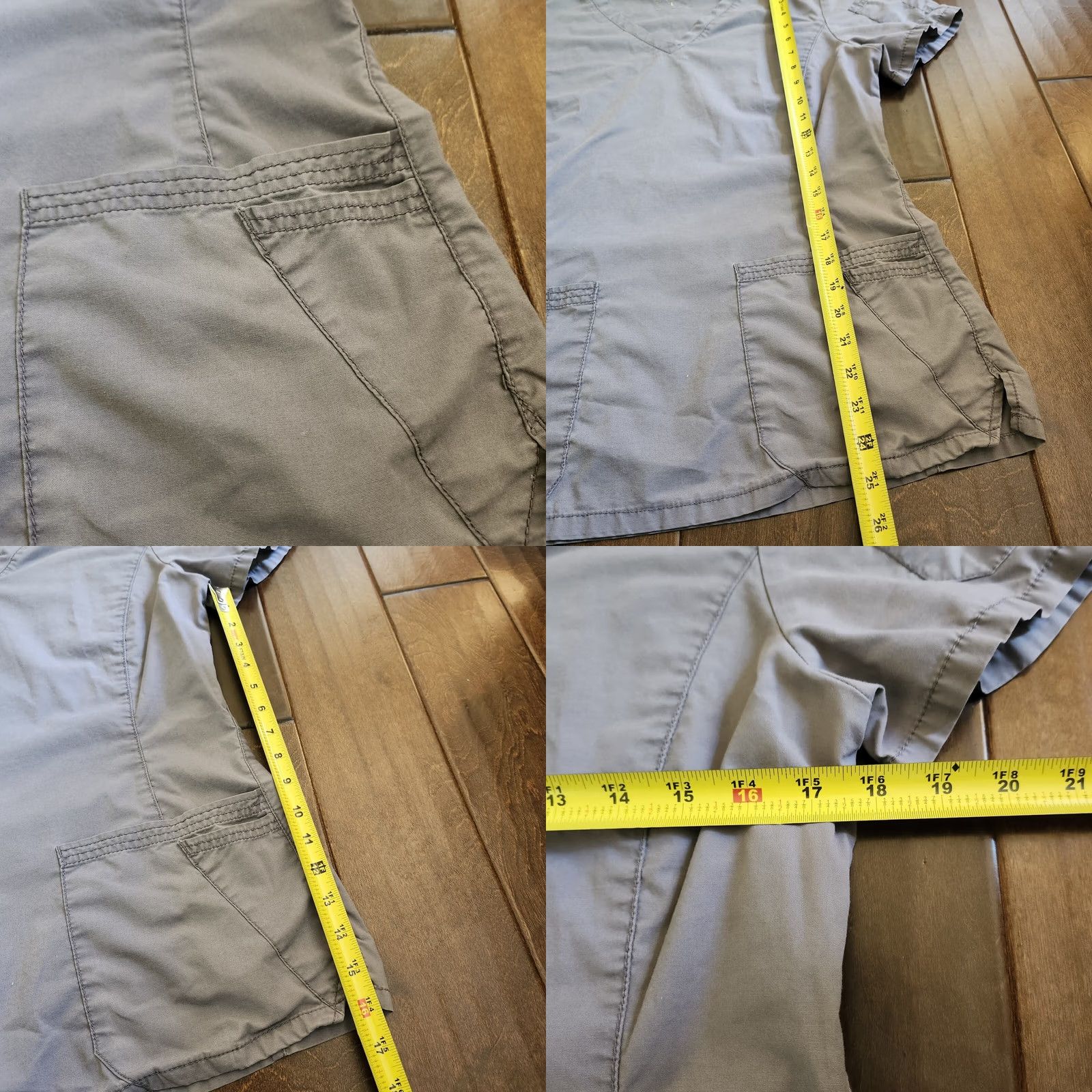 Vintage Landau Medical Gray Scrub Top W/ Pockets - Size Large - Unisex, Cotton, Solid, Medical Size US L / EU 52-54 / 3 - 8 Thumbnail