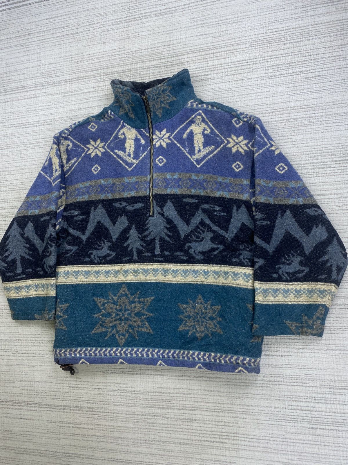 L.L. Bean Vtg 80s L.L.Bean Portugal Multicolour Ski Wool Navajo Jacket Size US M / EU 48-50 / 2 - 4 Thumbnail