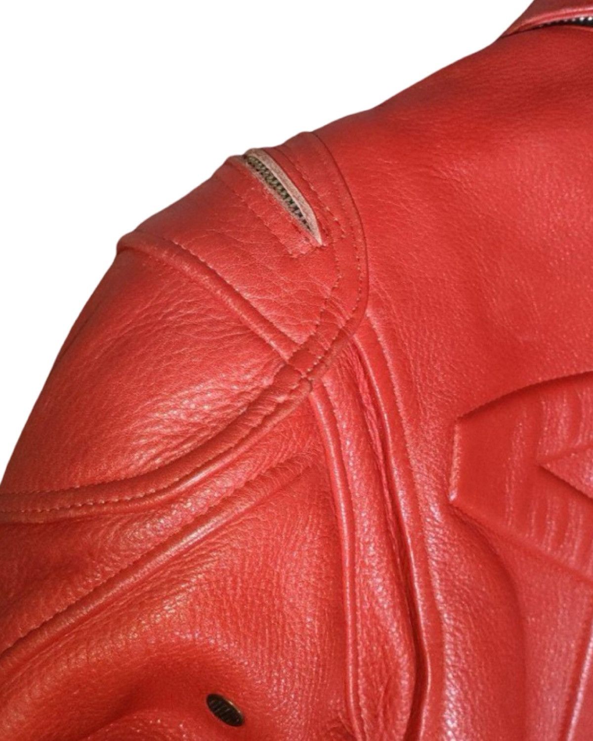 Kadoya Black Star God Speed Genuine Red Leather Crop Biker Jacket Size US M / EU 48-50 / 2 - 16 Thumbnail