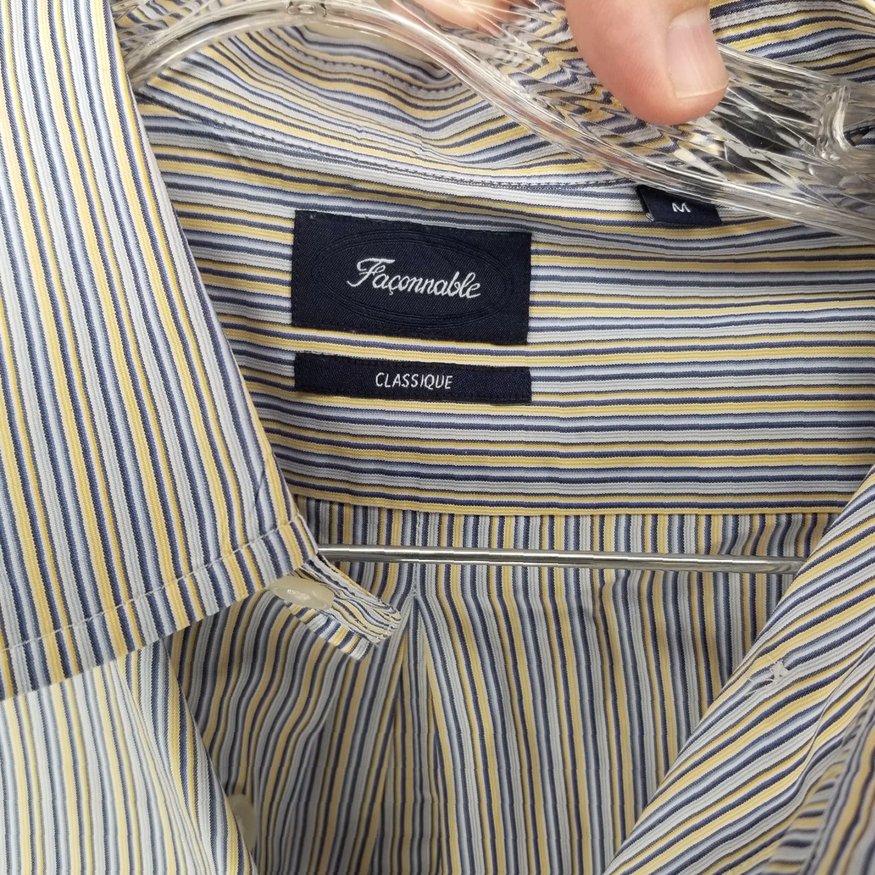 Faconnable VINTAGE Faconnable Shirt Mens Long Sleeve Button-Up Size M Blue Yellow Pin Stripe Master Brand "Faconnable" 90s Mens Shirt Size US M / EU 48-50 / 2 - 3 Thumbnail