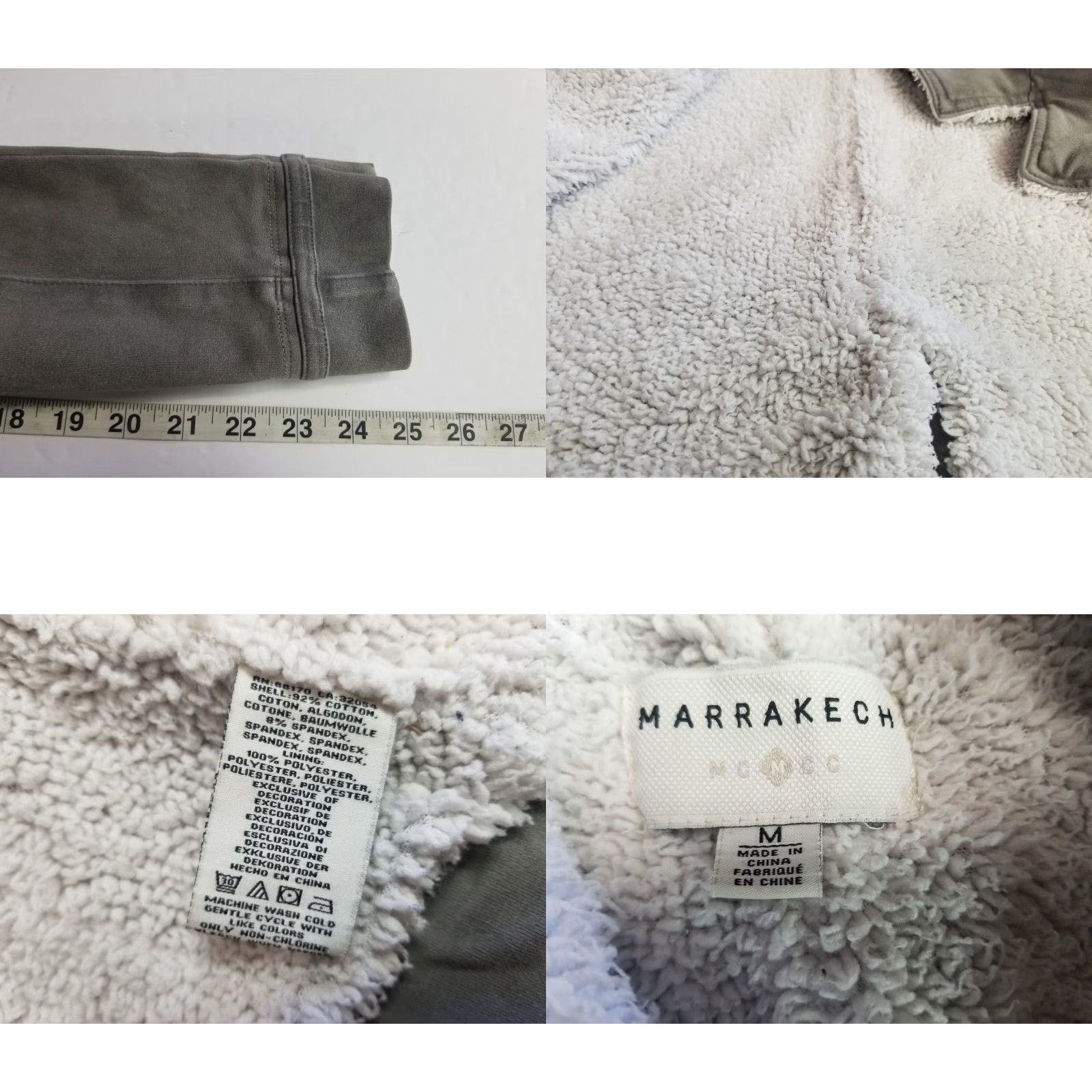 Anthropologie Marrakech Jacket Womens Gray Moto Jacket French Terry Medium Size M / US 6-8 / IT 42-44 - 8 Thumbnail