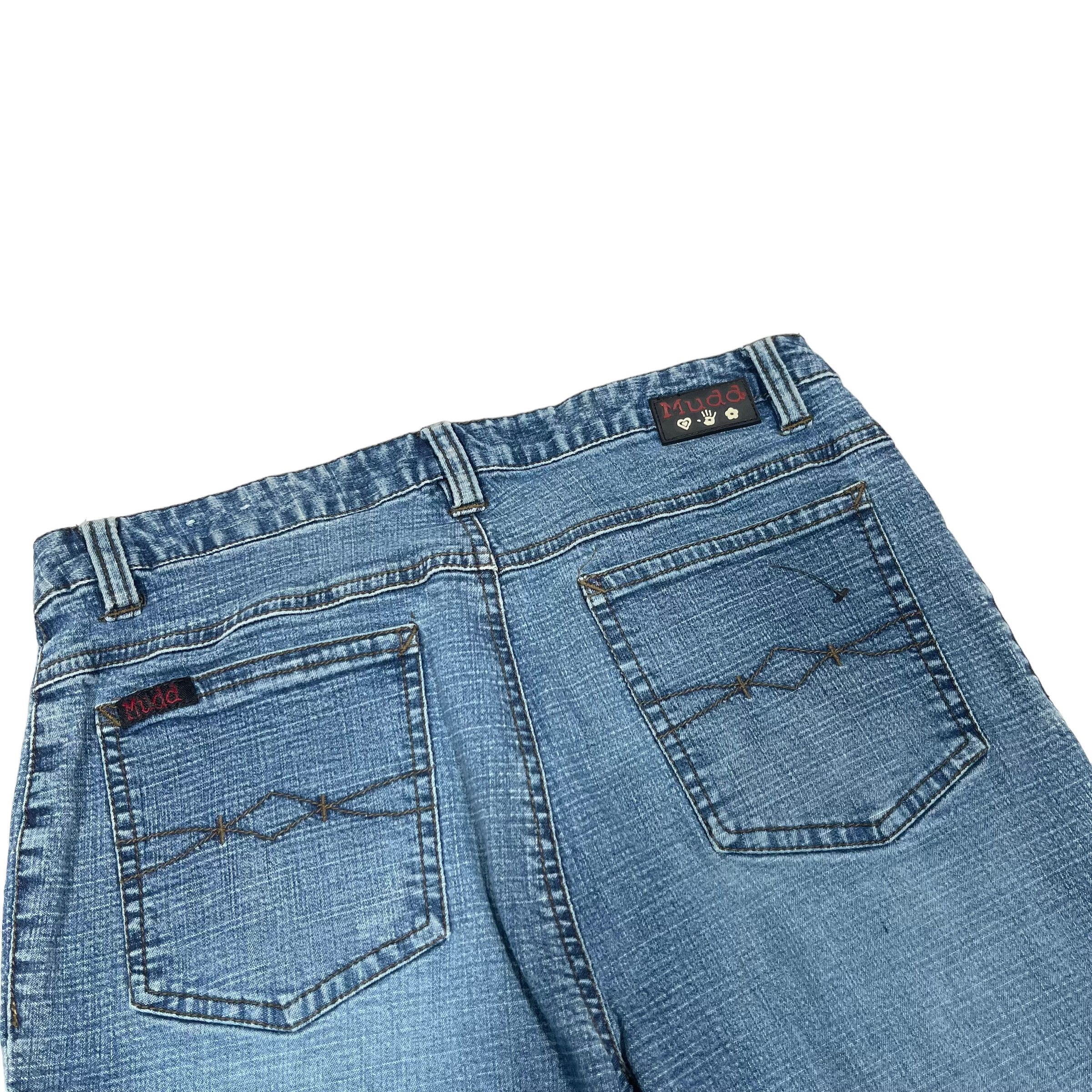 If Six Was Nine × KMRii × Tornado Mart Flare Lace Sick Punk Bell Bottom Denim Jeans Size US 27 - 6 Thumbnail